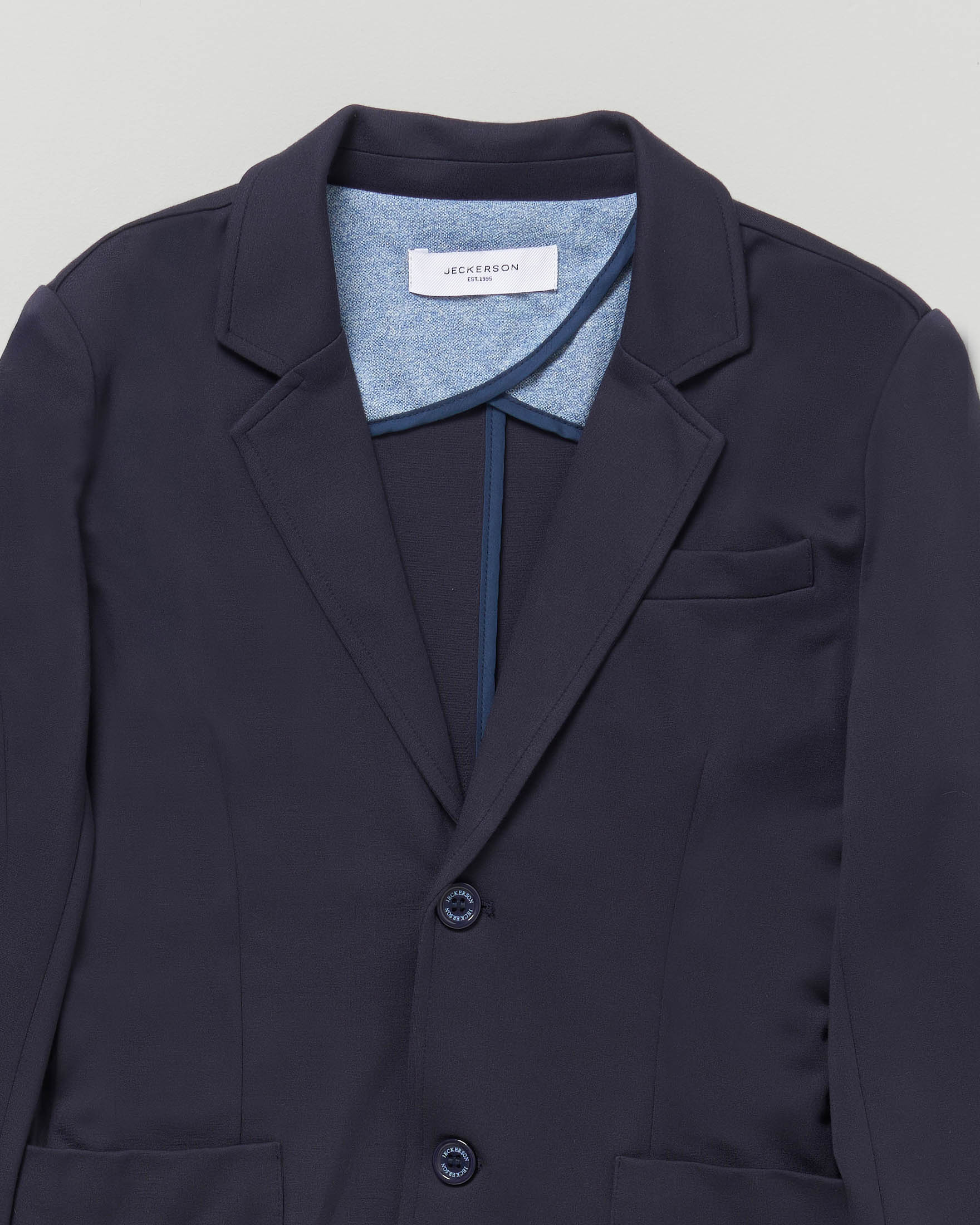 Blazer Jeckerson blu monopetto in misto viscosa punto milano image