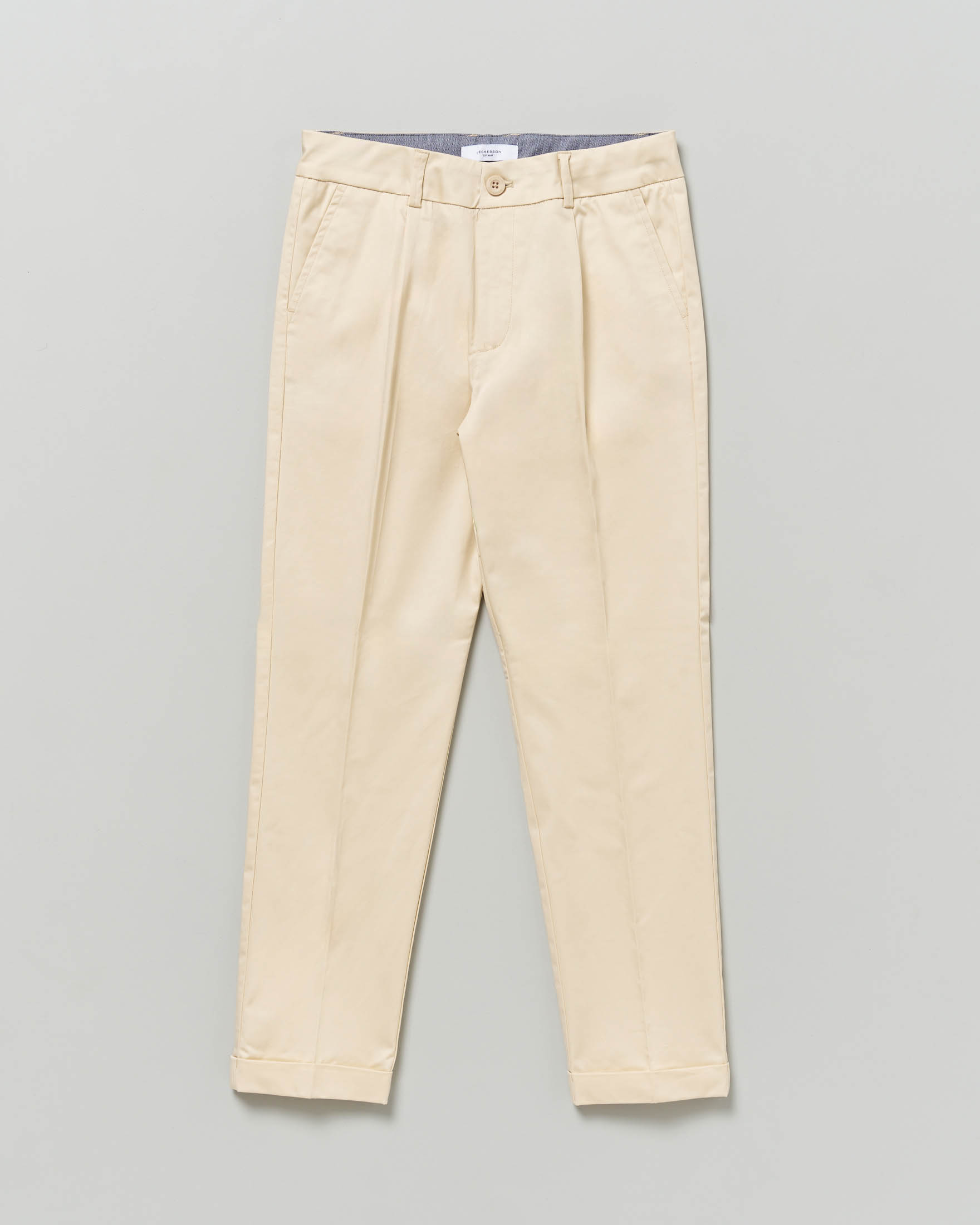 Pantalone chino Jeckerson écru in misto cotone stretch