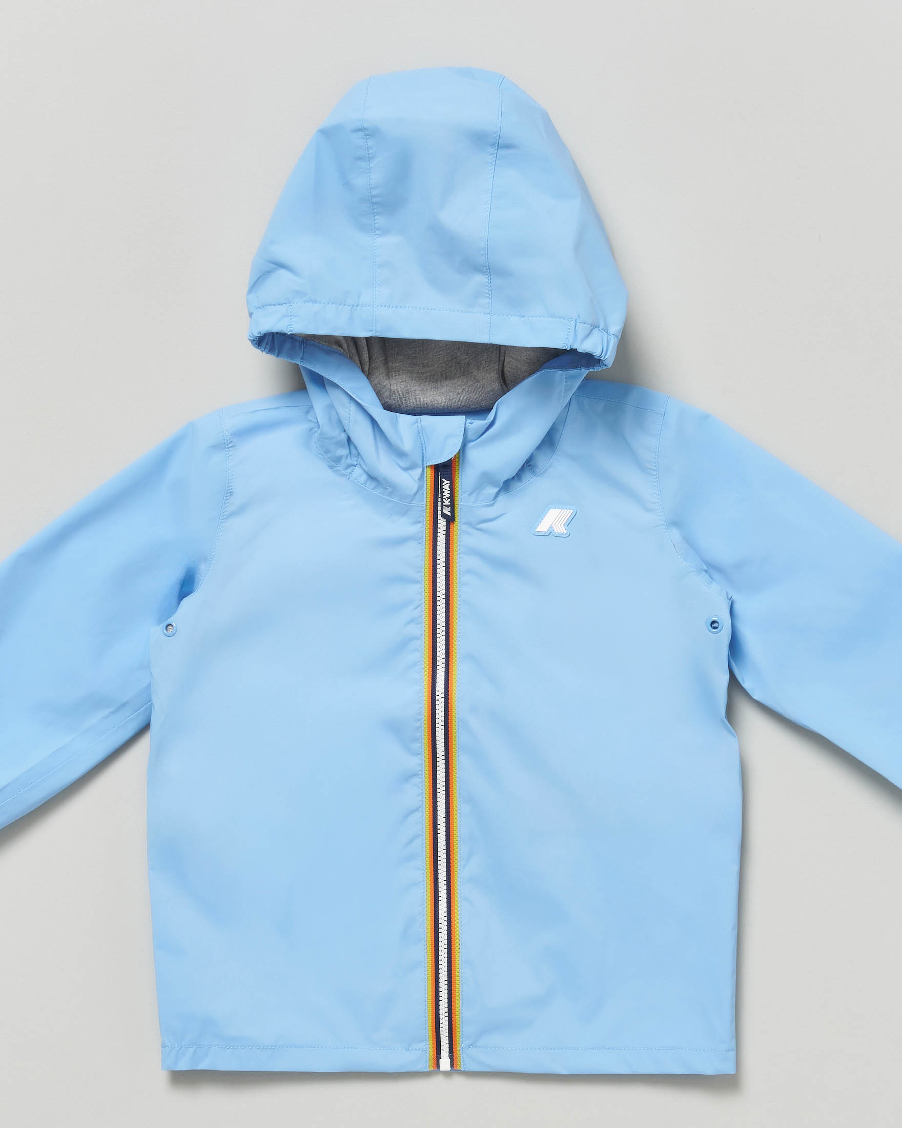 Giubbino K-way in nylon pervinca con cappuccio fisso image