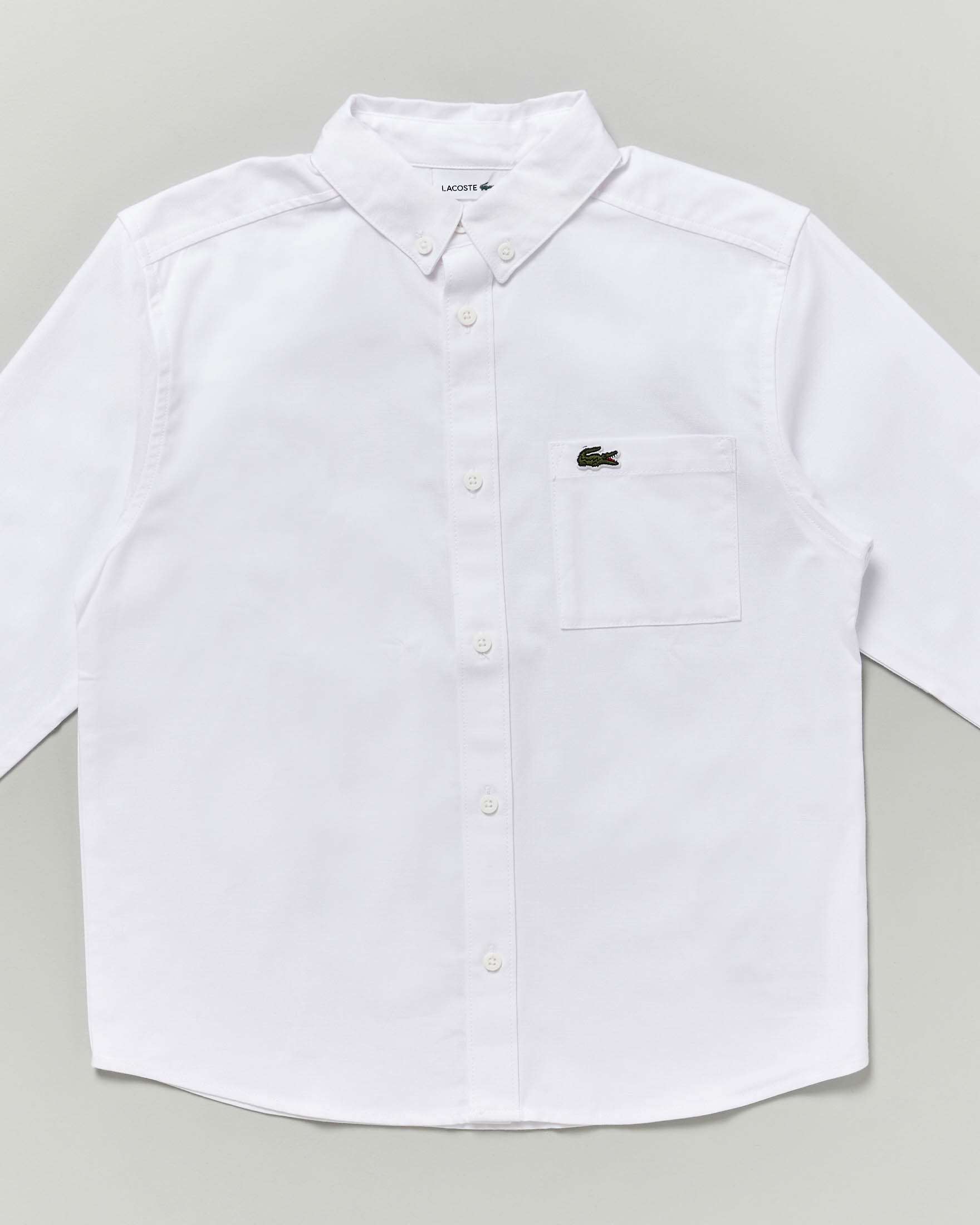 Camicia bianca Lacoste modello oxford in cotone stretch image