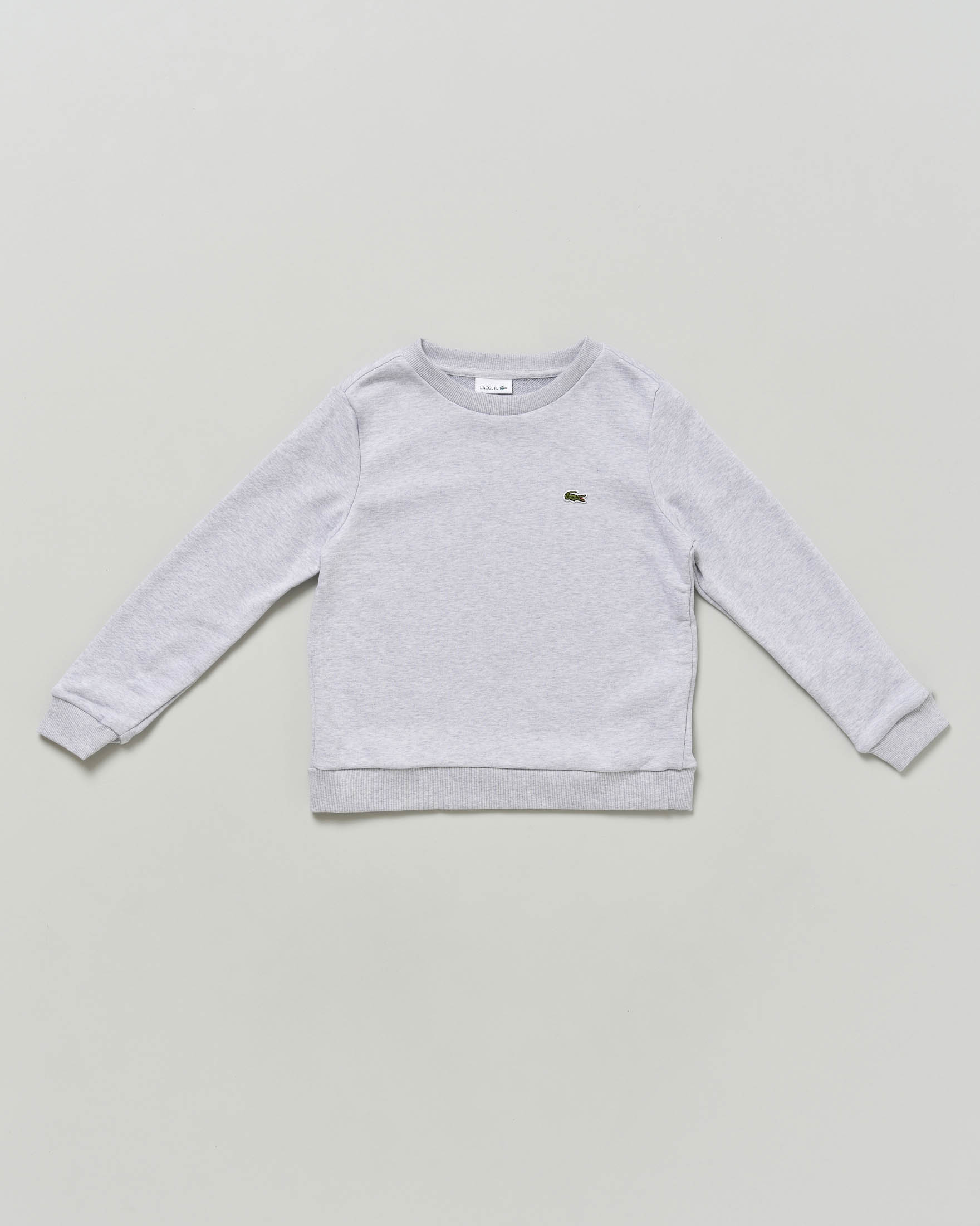 Felpa Lacoste blu in cotone garzato con logo icon