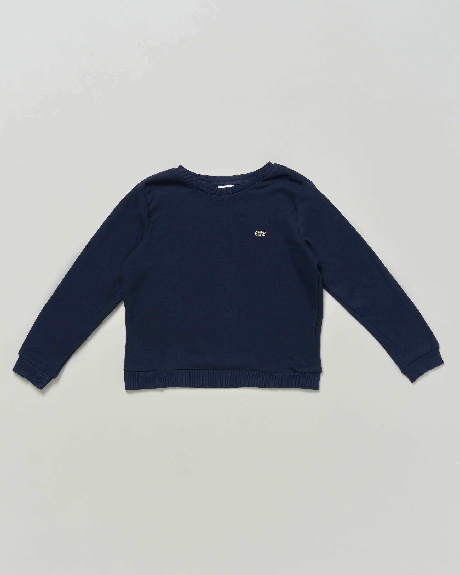 Felpa Lacoste blu in cotone garzato con logo icon