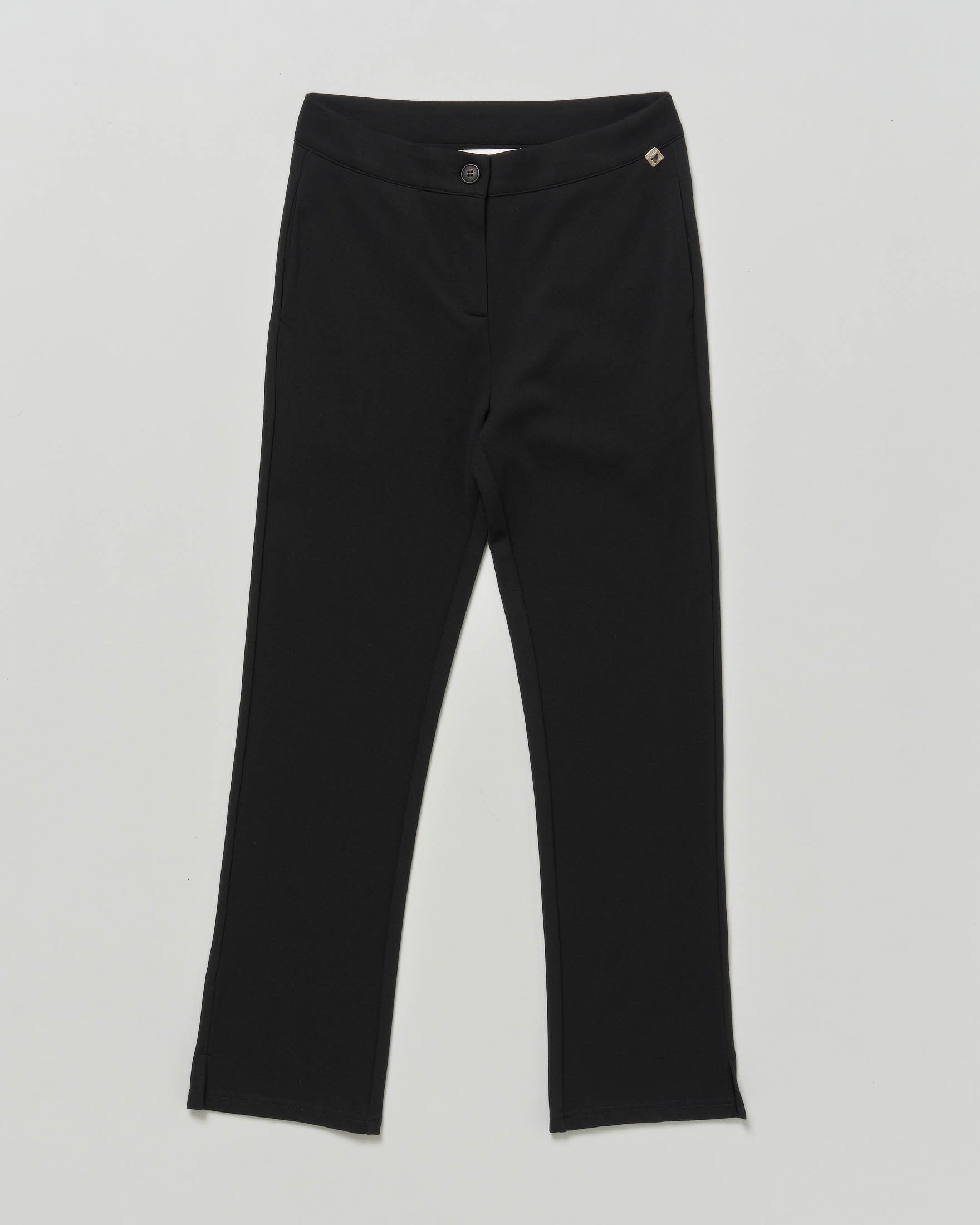 Pantalone regular fit Manila Grace nero in misto viscosa