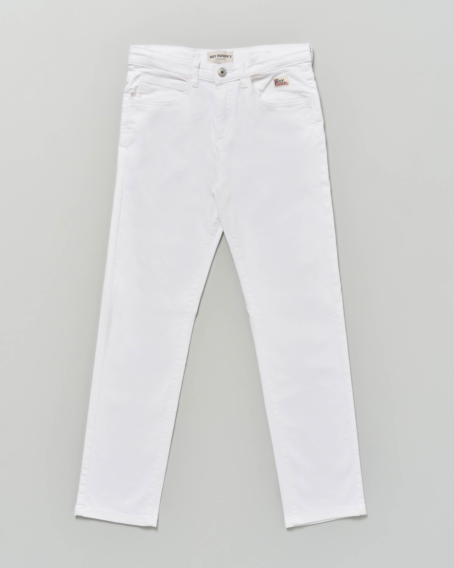 Pantalone bianco Roy Roger's in gabardina di cotone