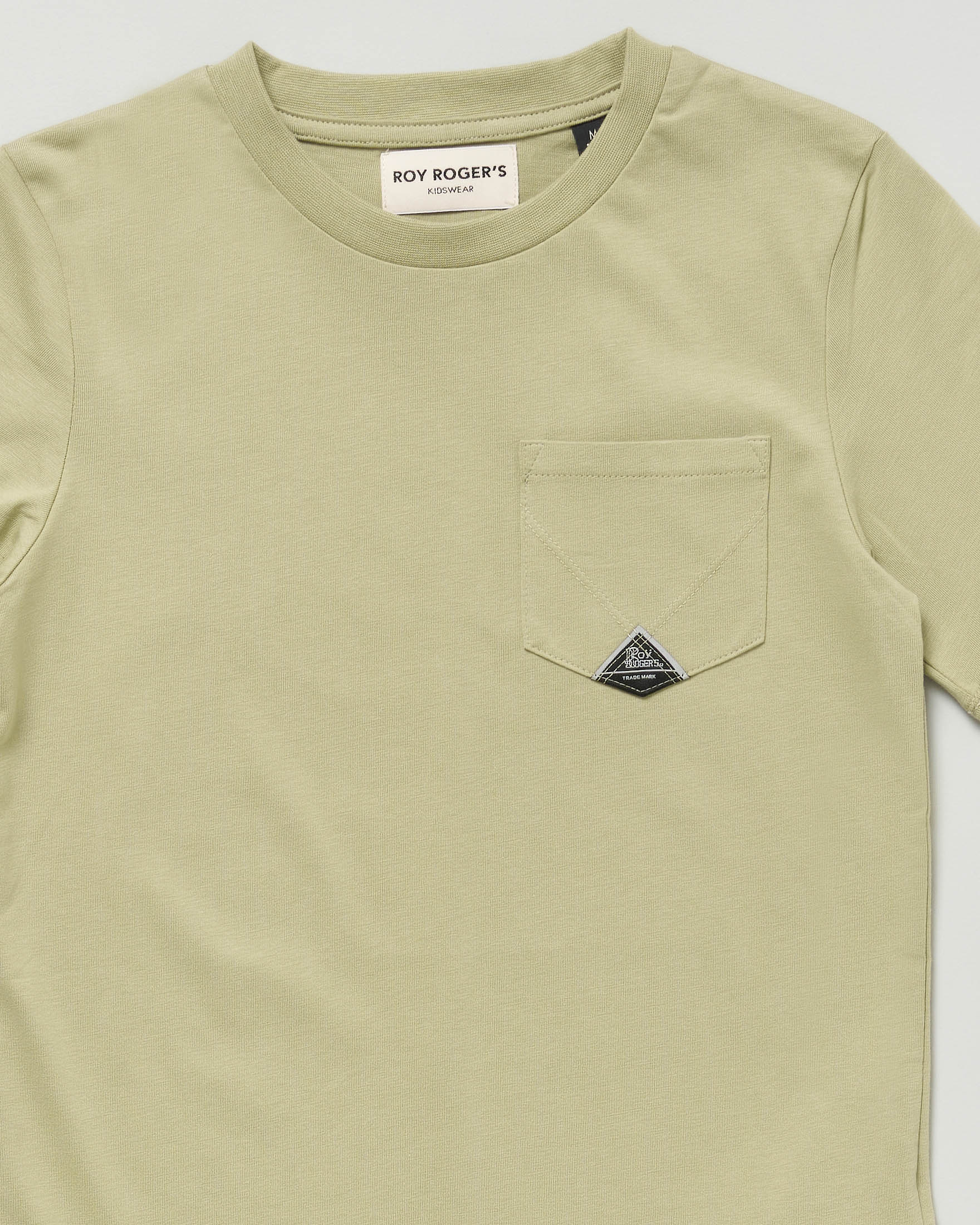 T-shirt verde Roy Roger's mezza manica in puro cotone con taschino image