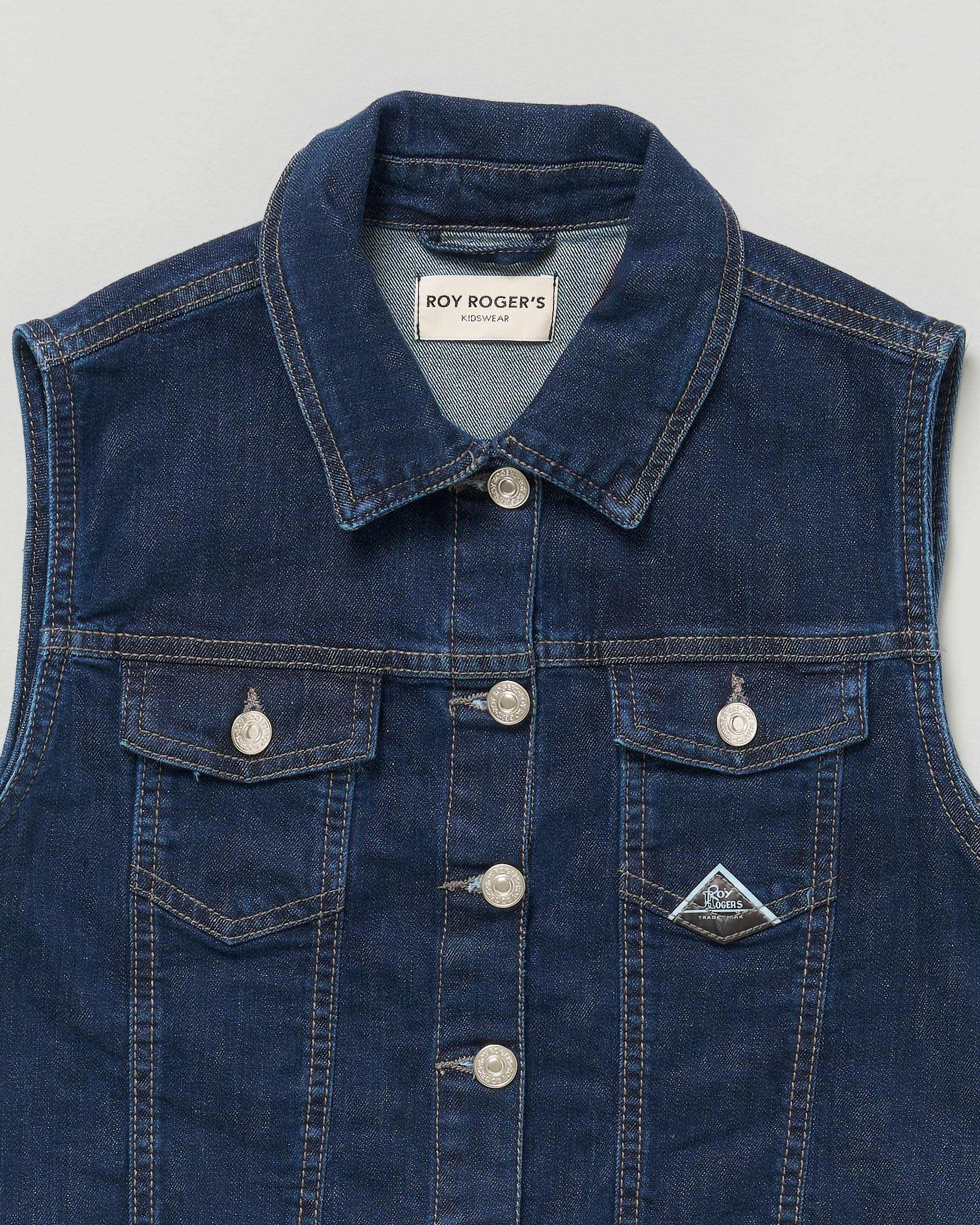 Gilet in denim Roy Roger's lavaggio scuro stone washed image