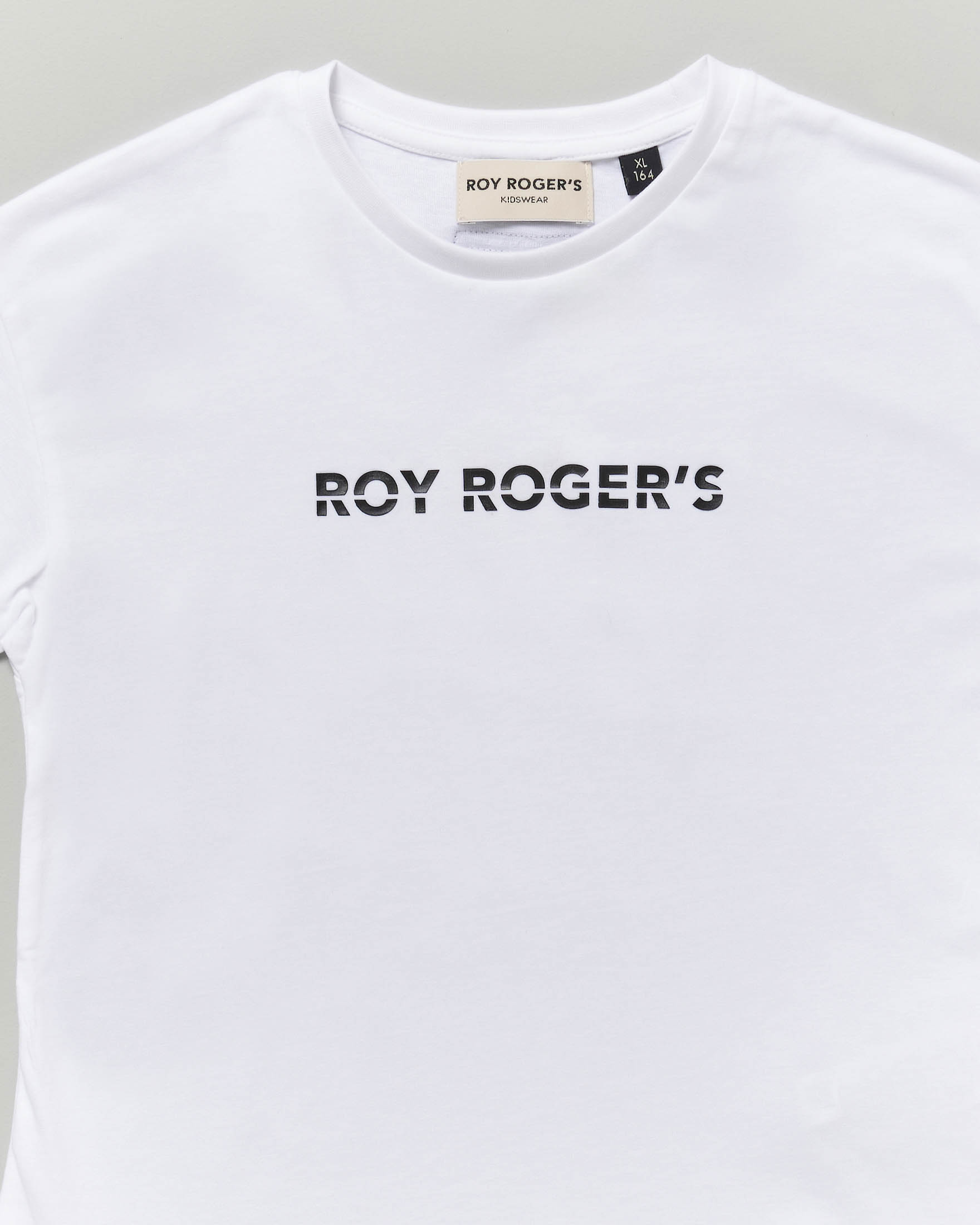 T-shirt Roy Roger's bianca in puro cotone con scritta logo nera image