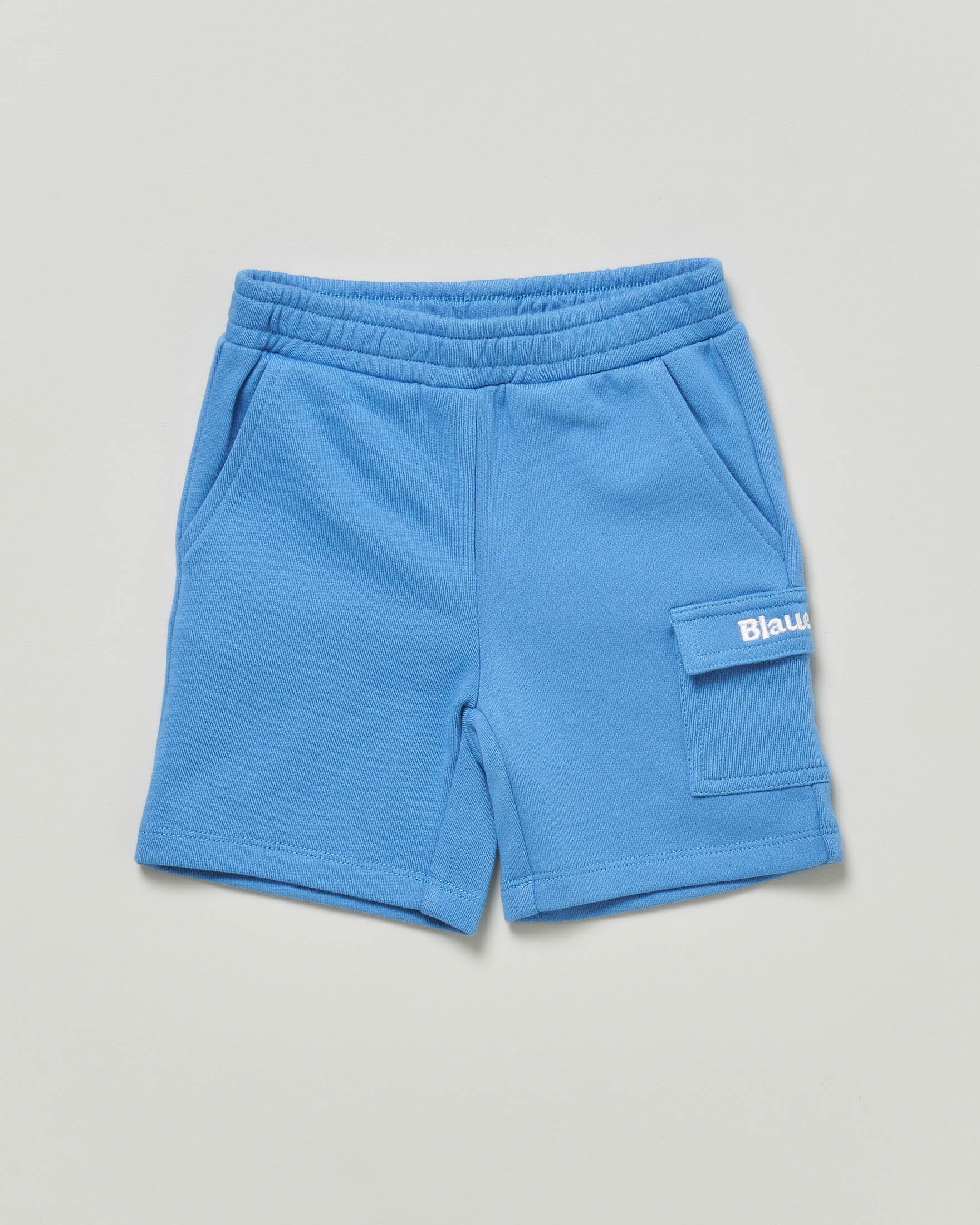 Bermuda cargo color pervinca in felpa di puro cotone