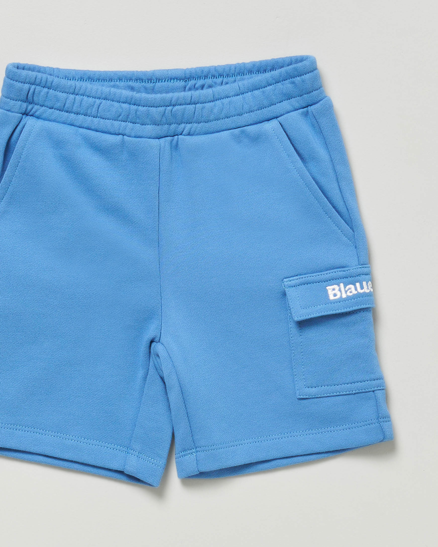 Bermuda cargo Blauer color pervinca in felpa di puro cotone image