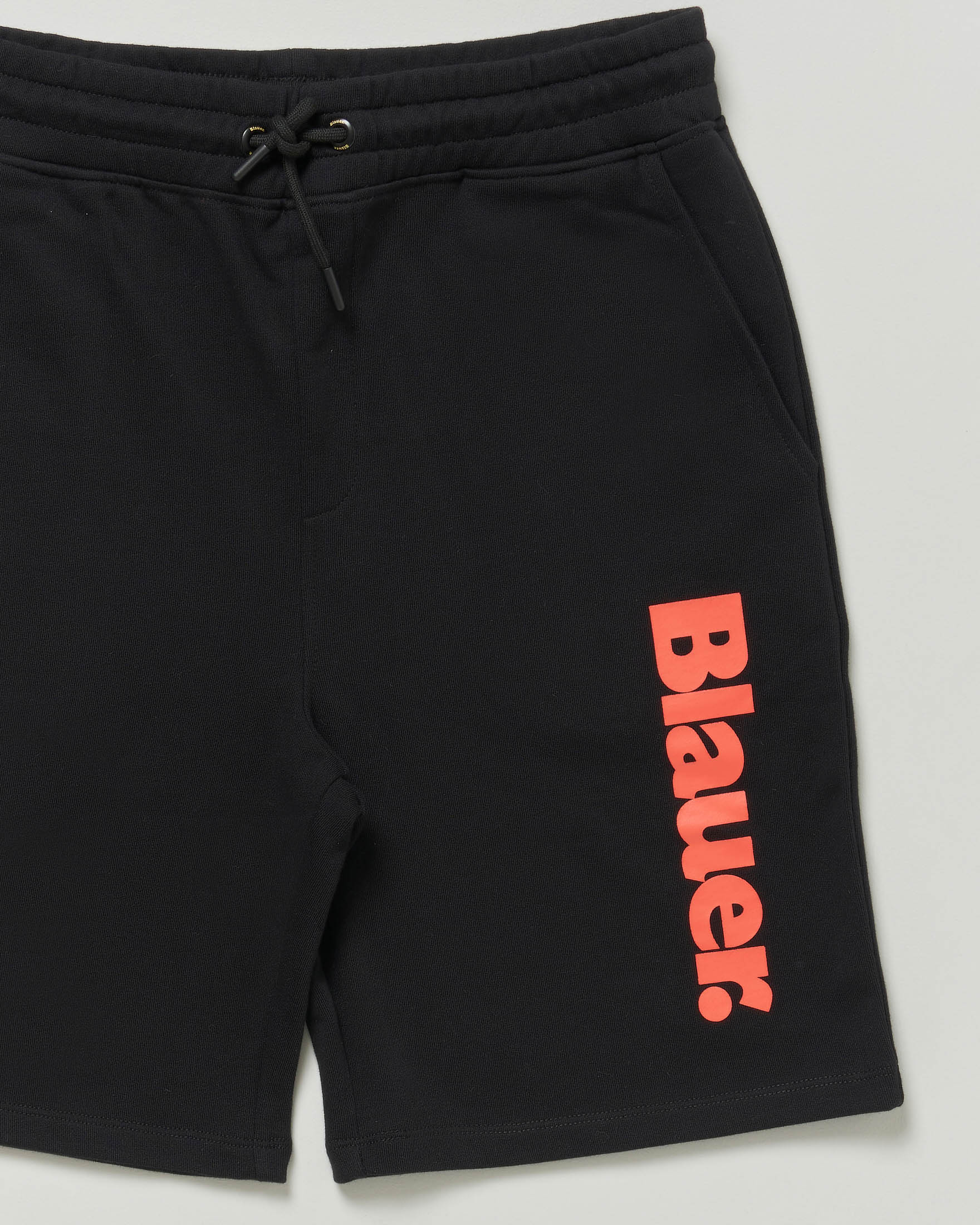 Bermuda Blauer nero in felpa di puro cotone con logo rosso image