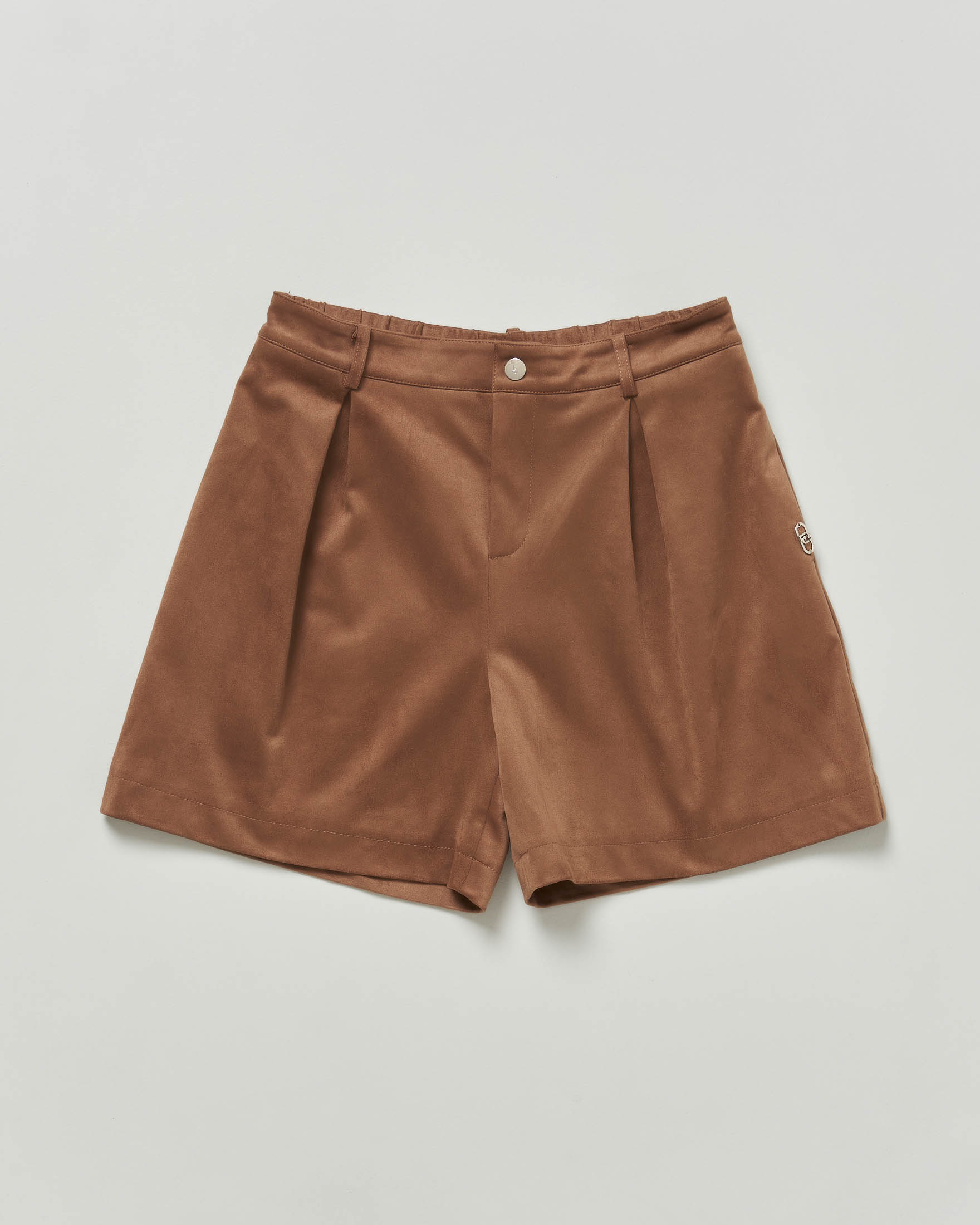 Short Liu Jo in suede marrone con pinces