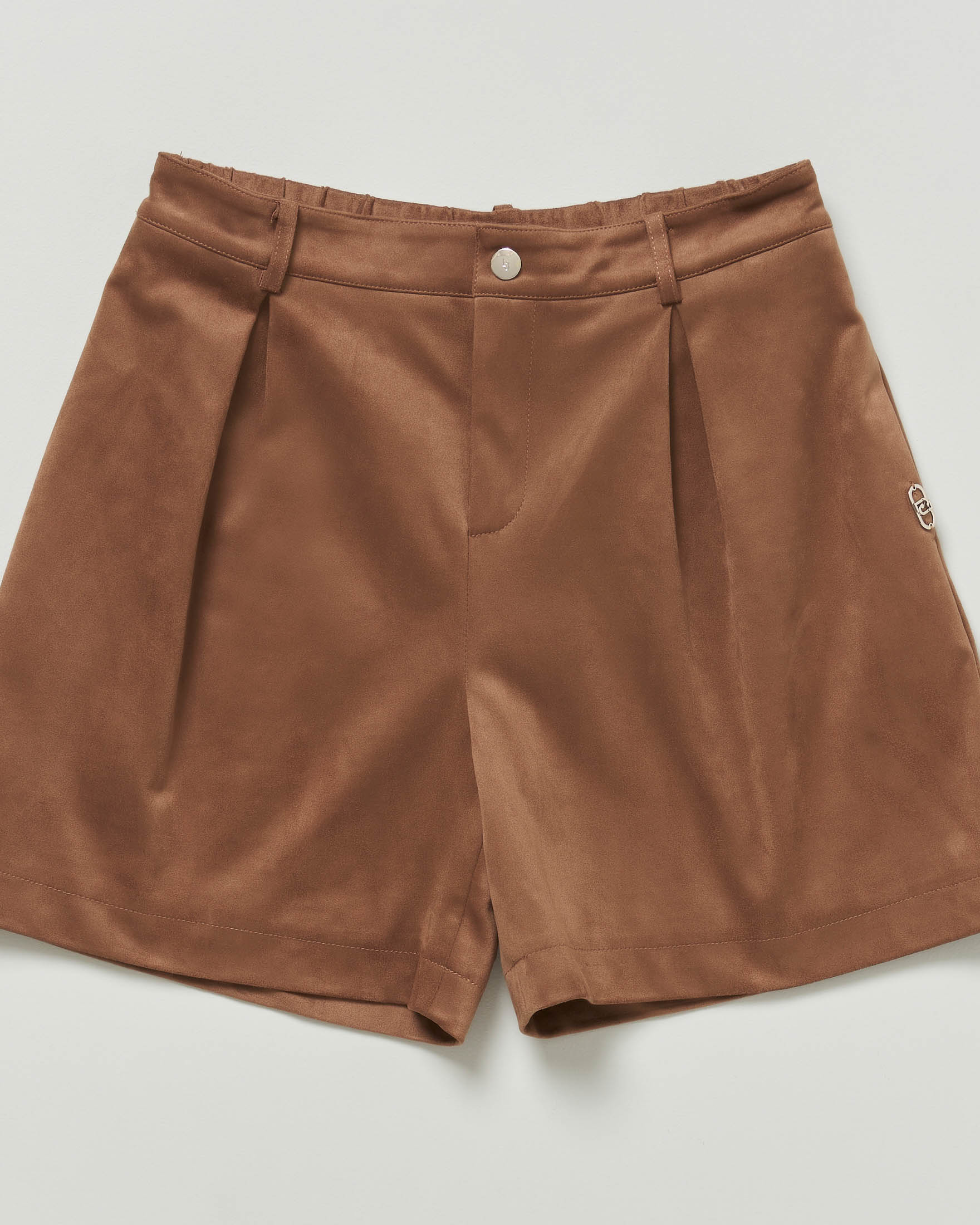 Short Liu Jo in suede marrone con pinces image