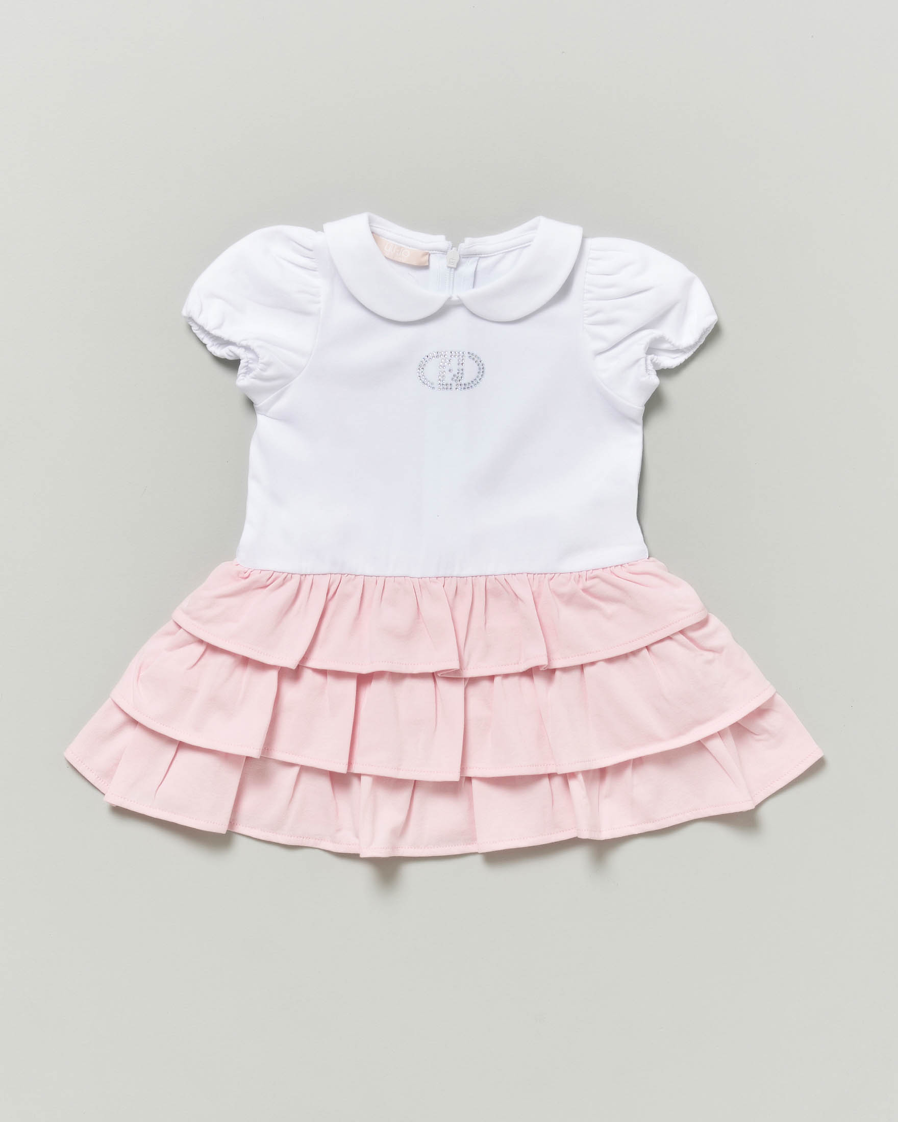 Abito bianco Liu Jo con gonna rosa con volant