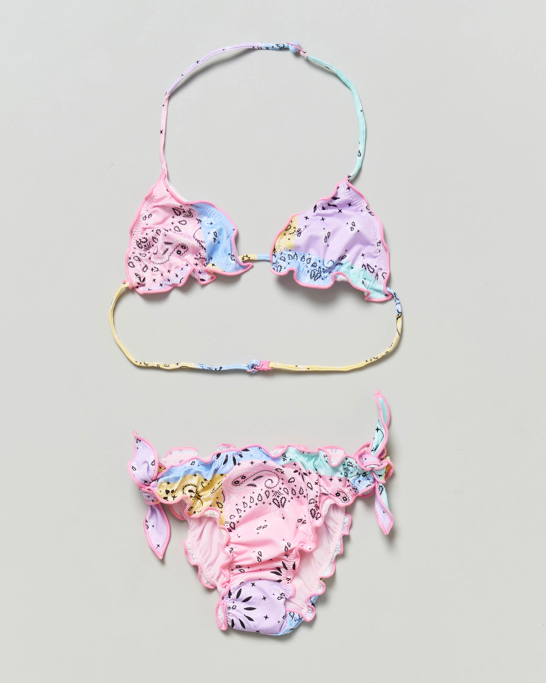 Bikini Cris MC2 Saint Barth a triangolo in fantasia bandana multicolor