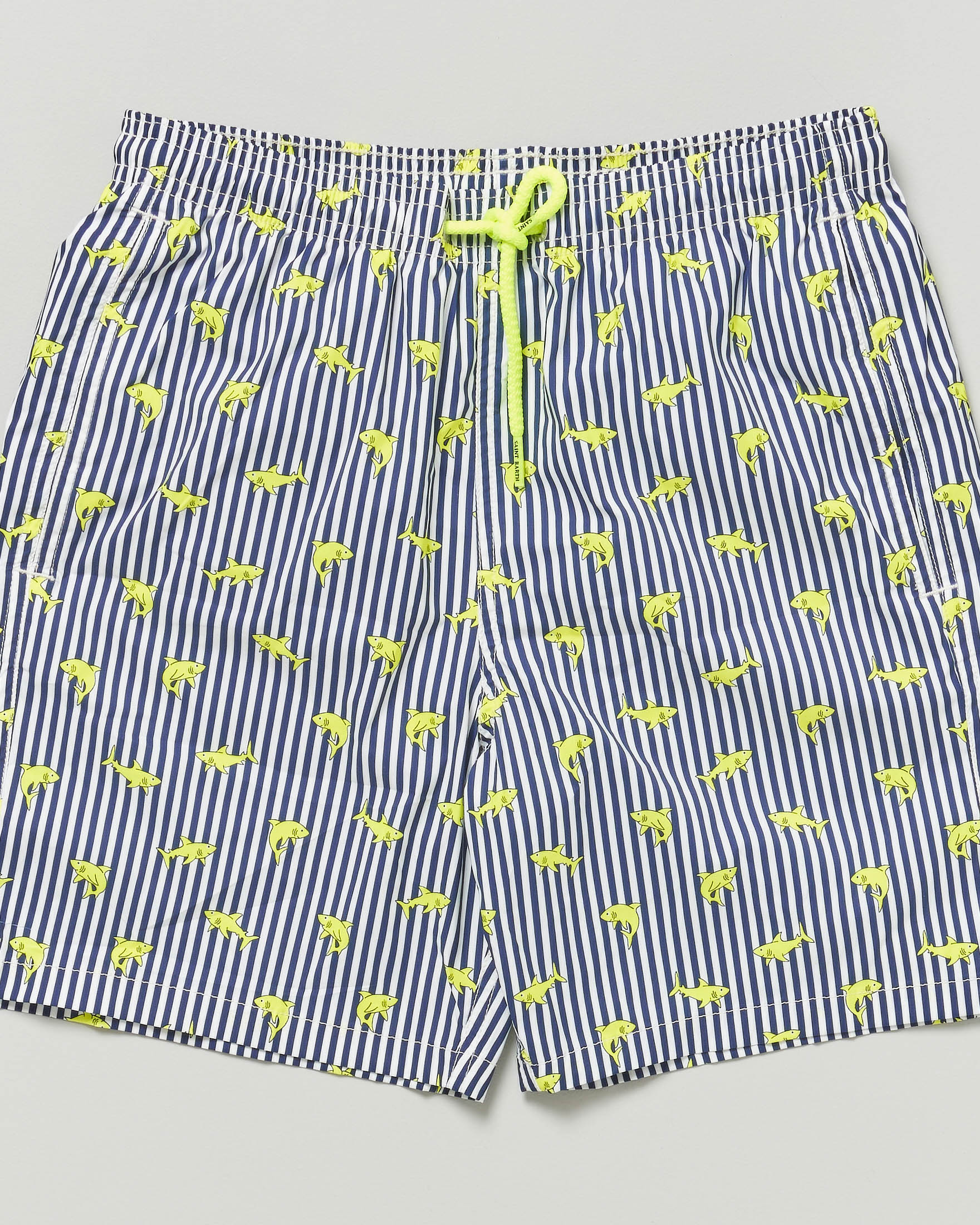 Boxer mare MC2 Saint Barth a righe blu e bianche con stampa squali image