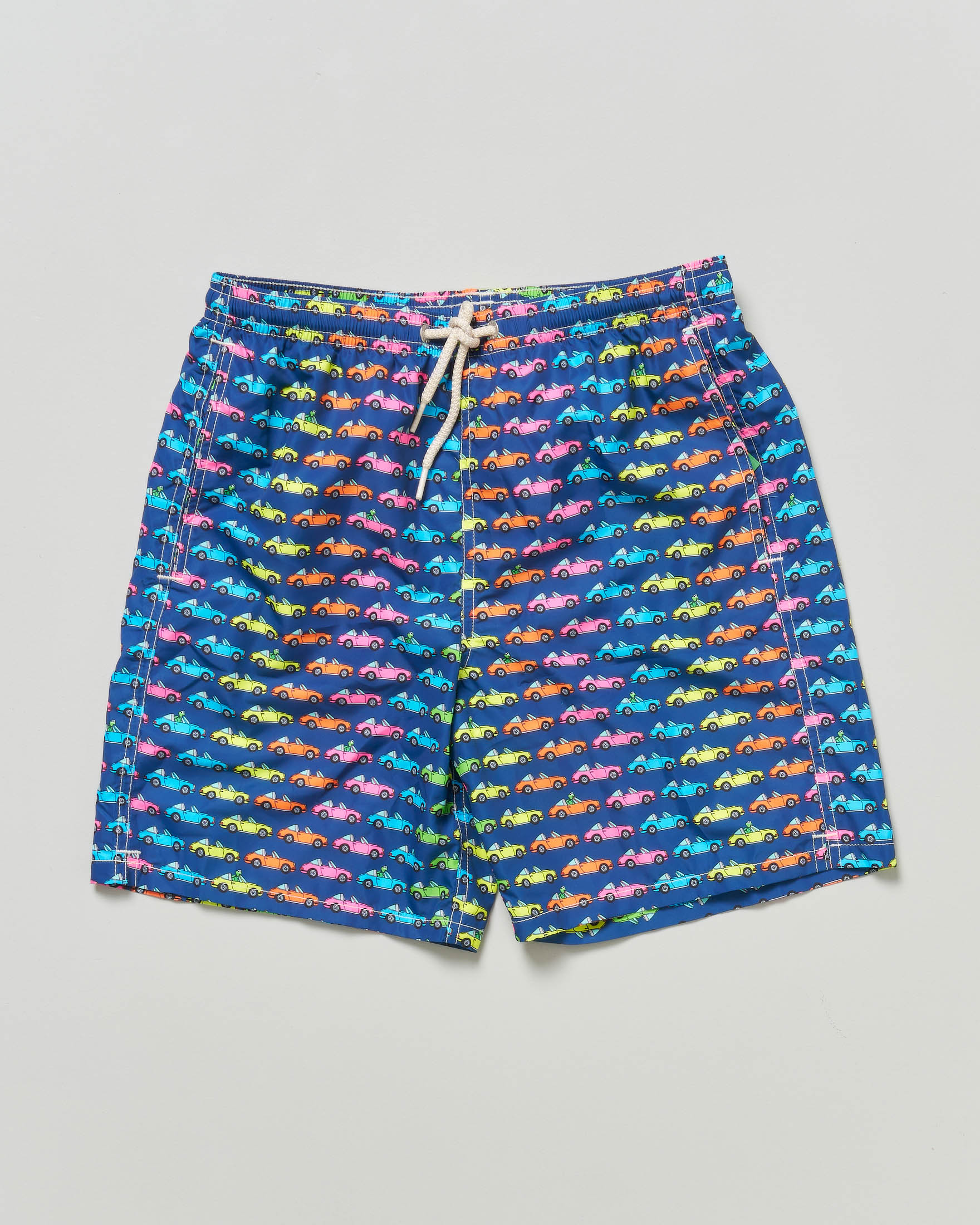 Boxer mare blu con fantasia Porsche multicolor