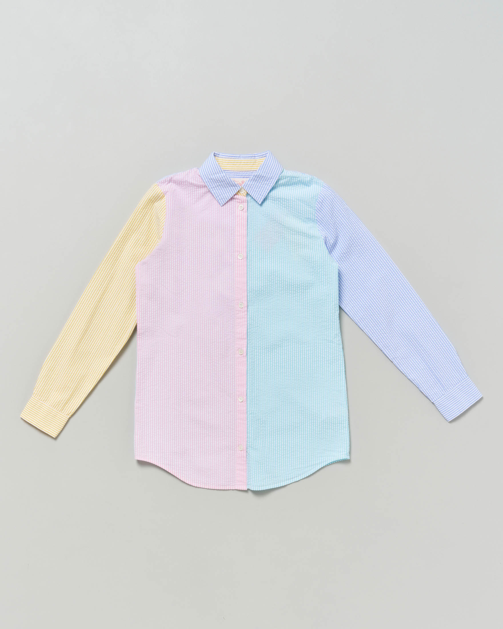 Camicia color block MC2 Saint Barth in puro cotone a righe