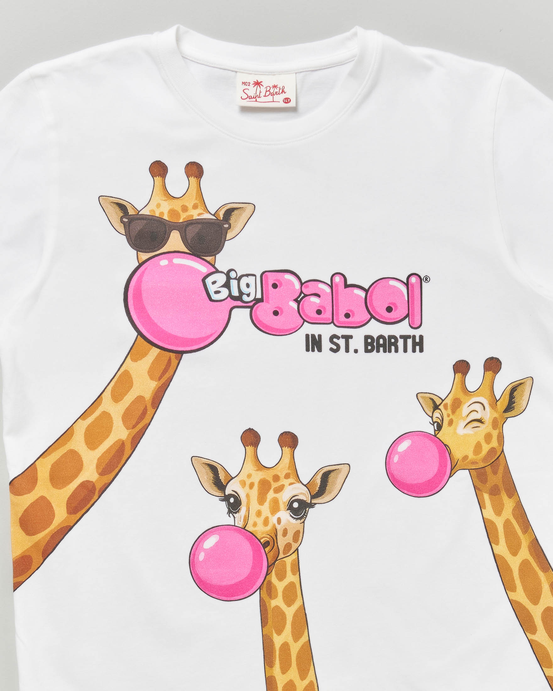 T-shirt bianca Mc2 Saint Barth X Big Babol con giraffe image