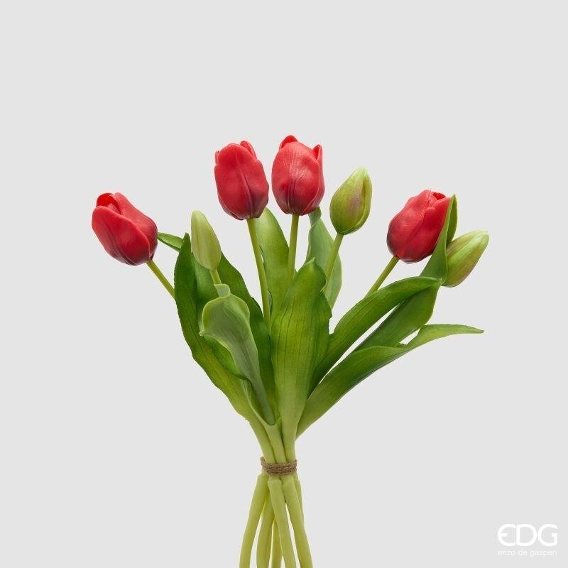 Tulipano Gommato Real Touch Mazzo x 7 Rosso 2A h.30 Edg
