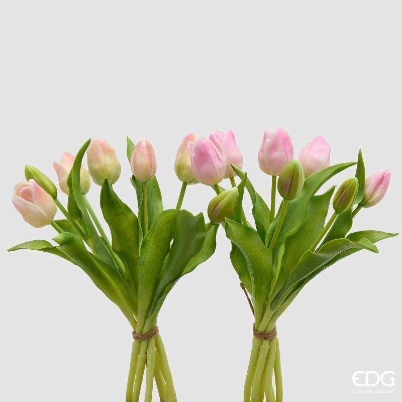 Tulipano Gommato Real Touch Mazzo x 7 Rosa 2A h.30 Edg