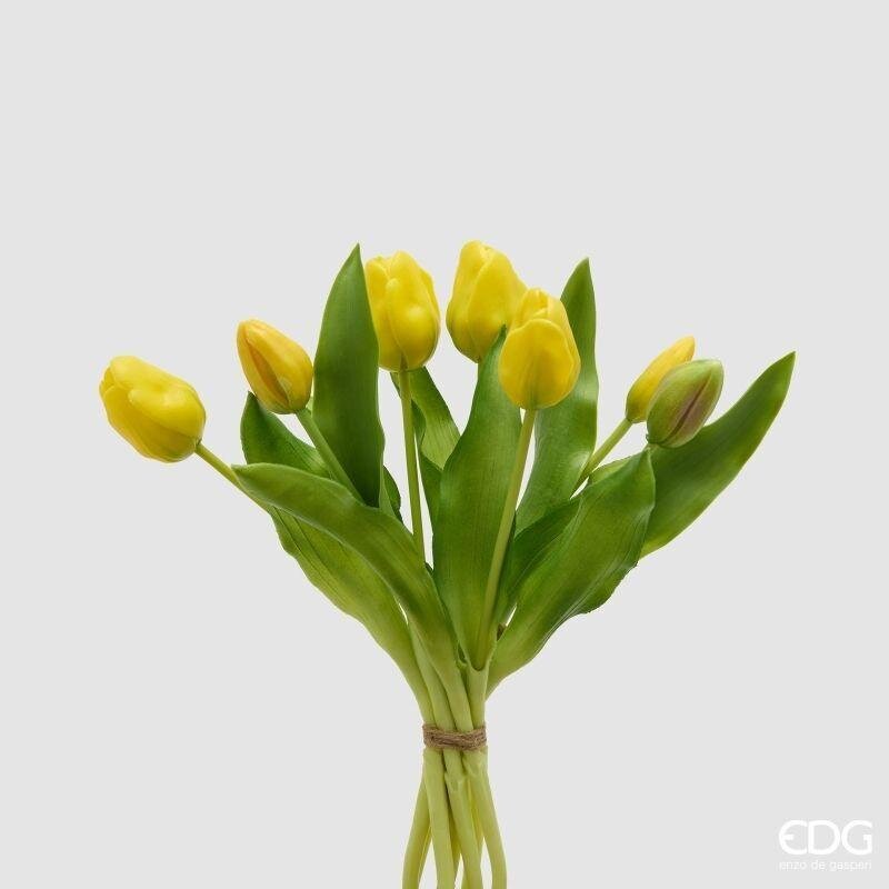 Tulipano Gommato Real Touch Mazzo x 7 Giallo h.30 Edg