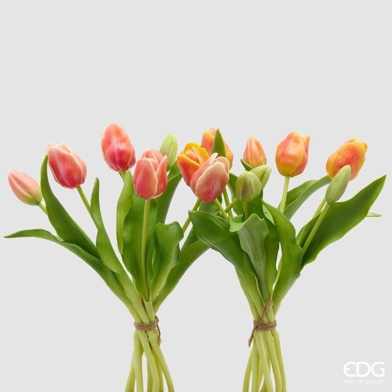 Tulipano Gommato Real Touch Mazzo x 7 Arancio 2A h.30 Edg