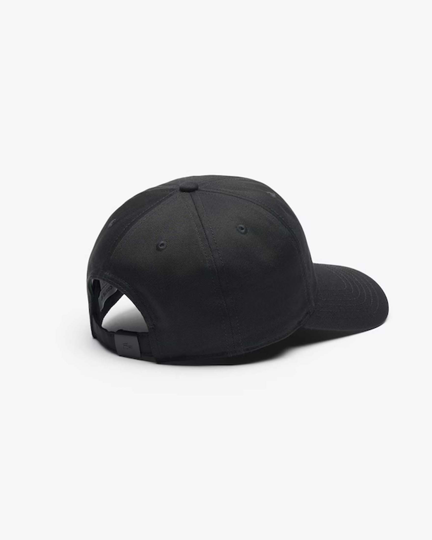 Berretto Lacoste nero in cotone con frontino e logo icon image
