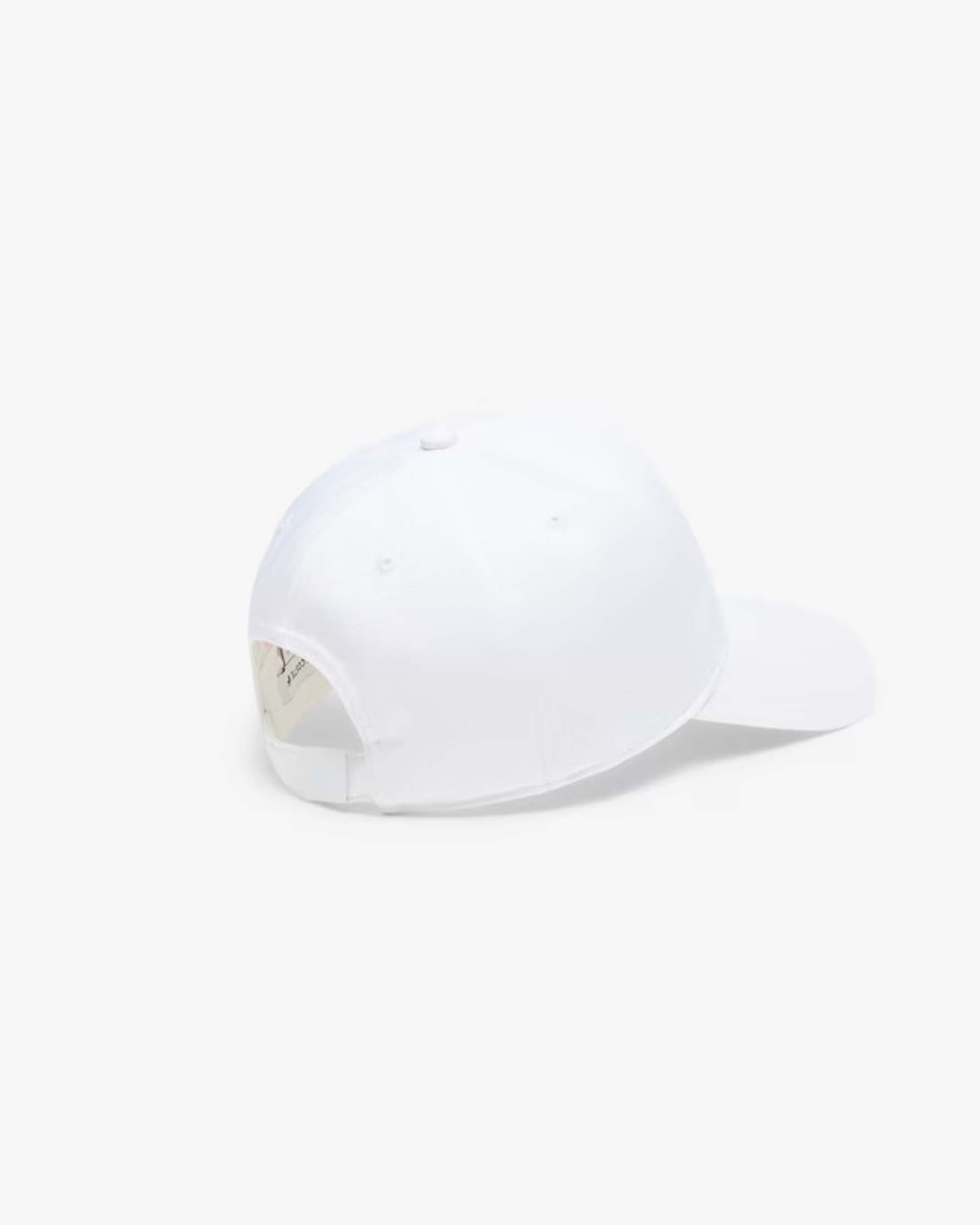 Berretto Lacoste bianco in cotone con frontino e logo icon