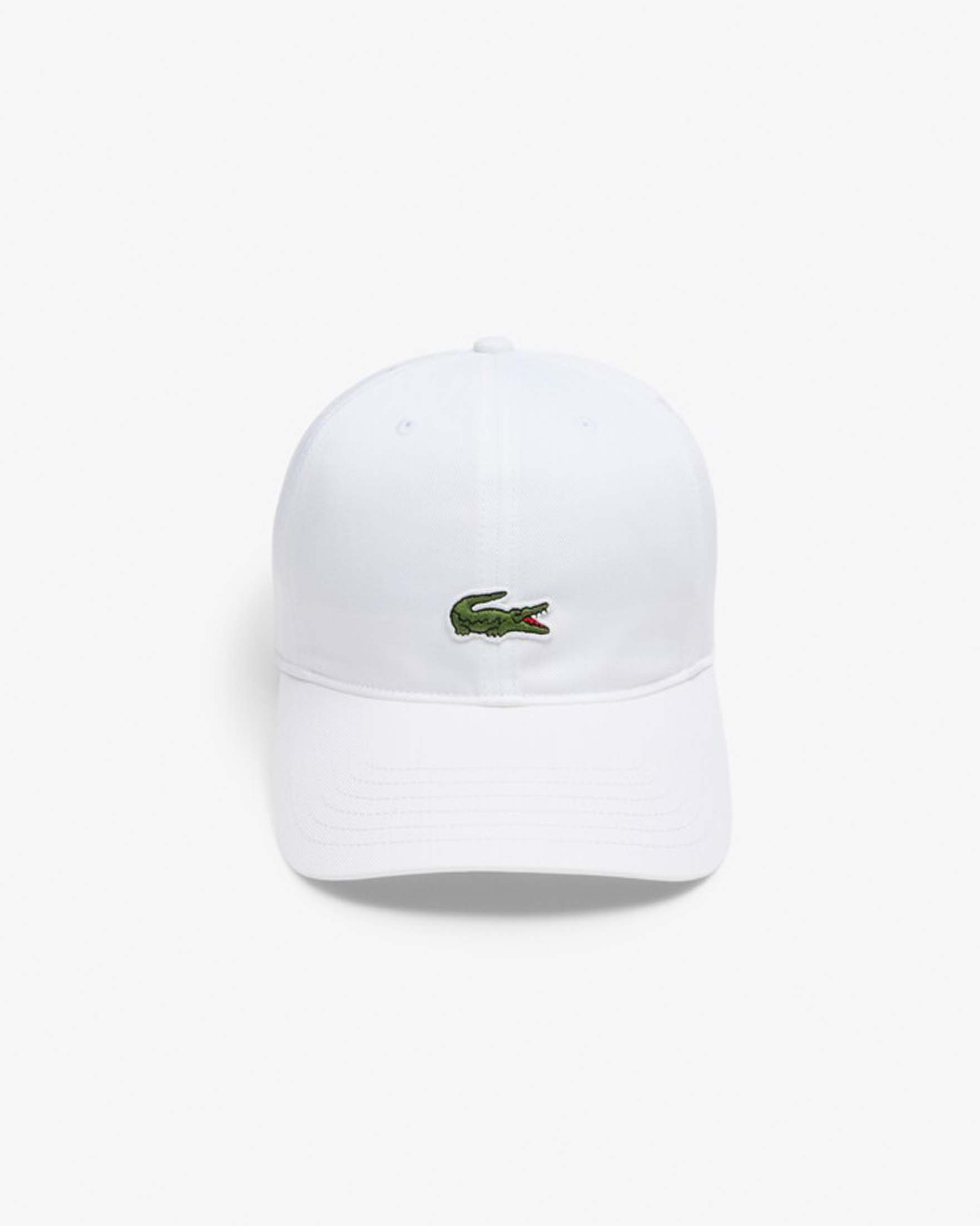 Berretto Lacoste bianco in cotone con frontino e logo icon