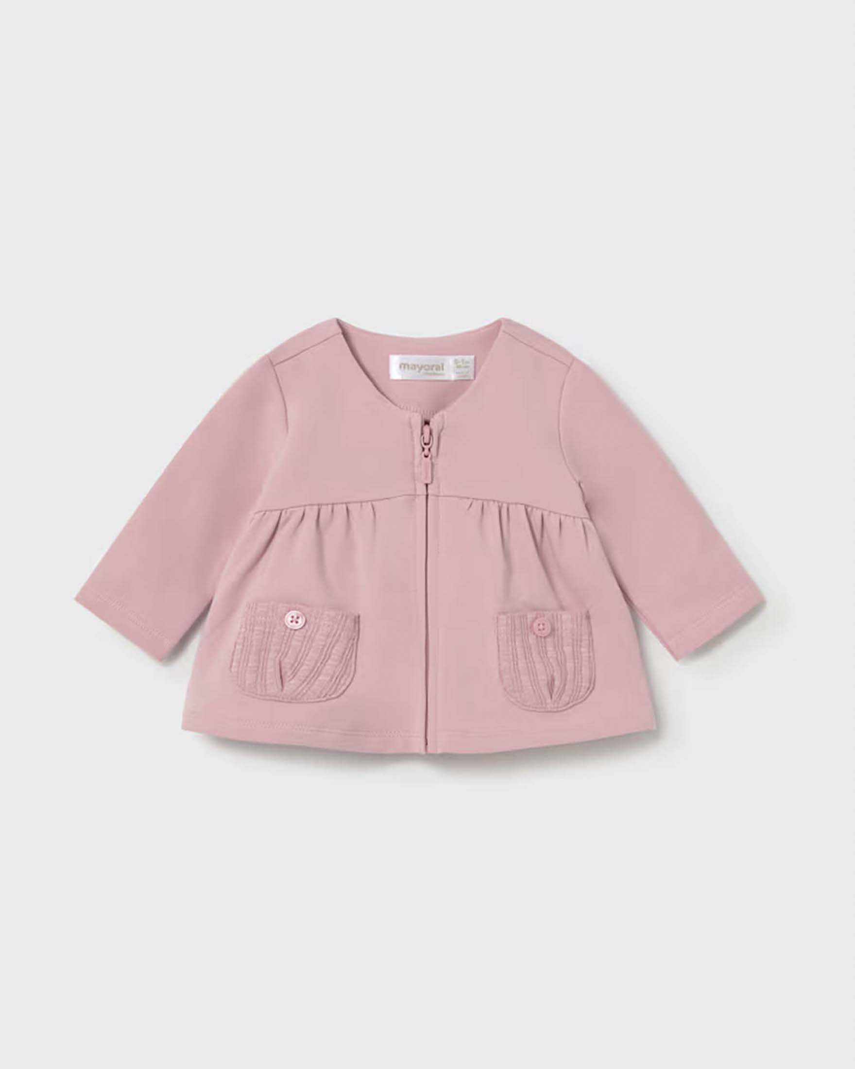 Set 3 pezzi rosa Mayoral in felpa di cotone con t-shirt bianca