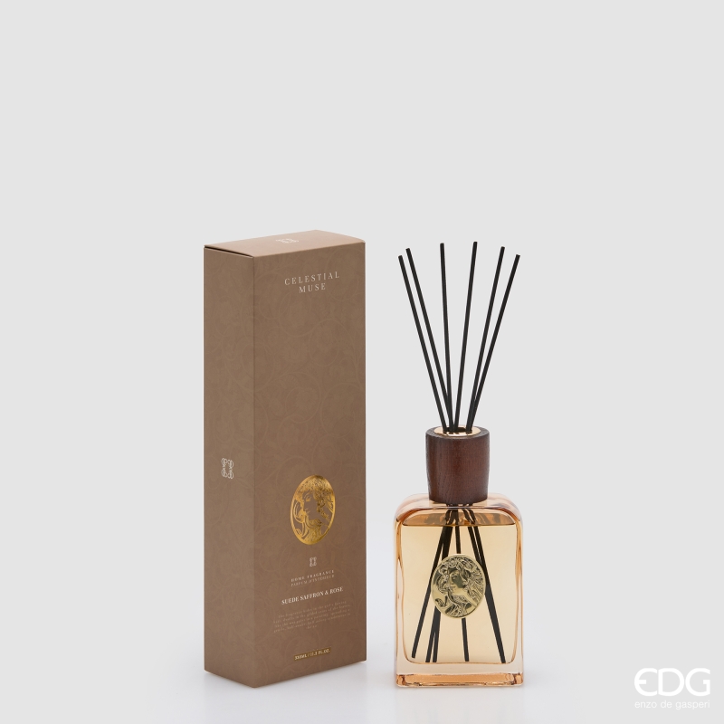 Diffusore Profumo a Bastoncini Diva Collection Suede Saffron & Rose 330 ml. Edg