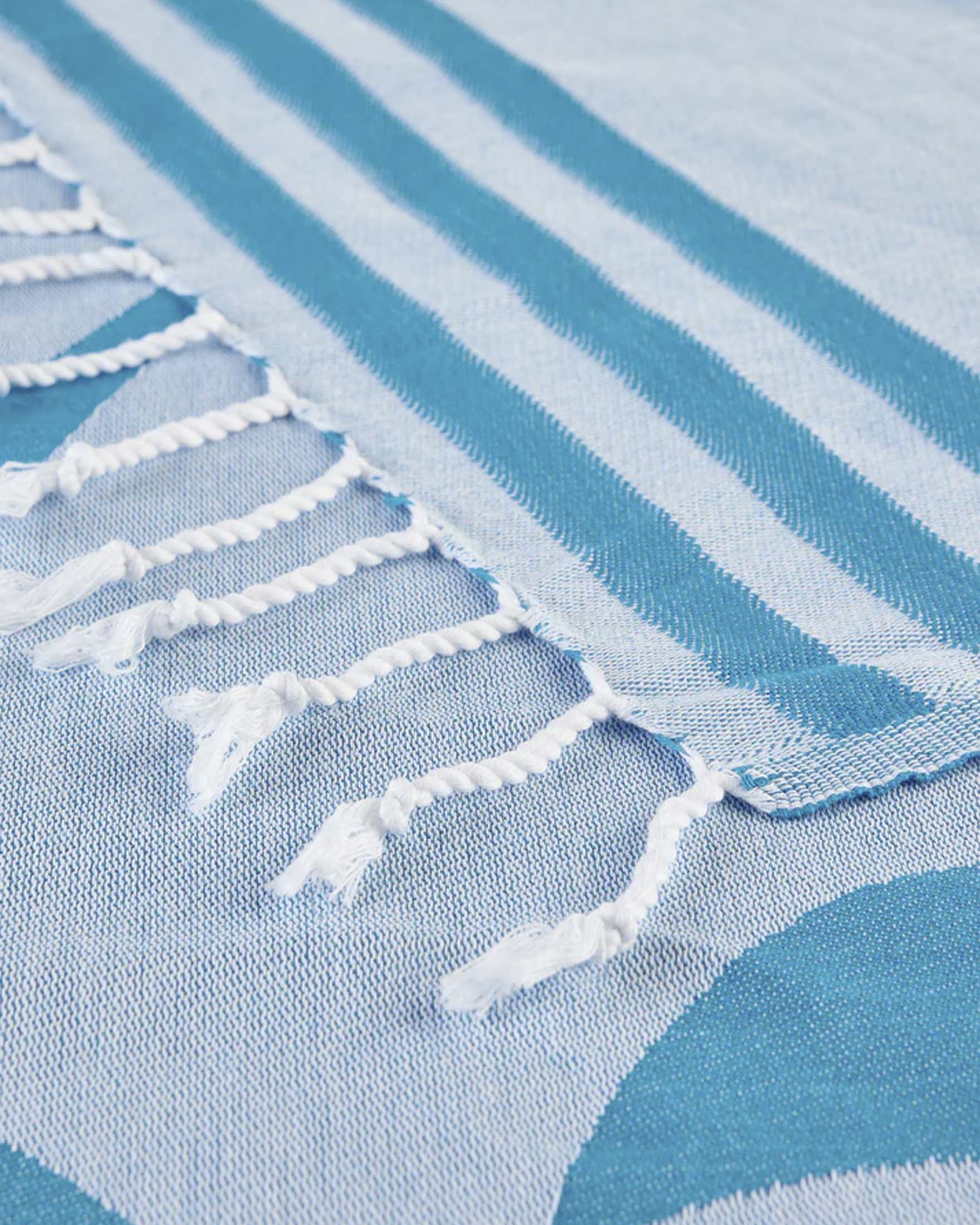 Telo mare fouta Sundek celeste in spugna leggera con logo jacquard image