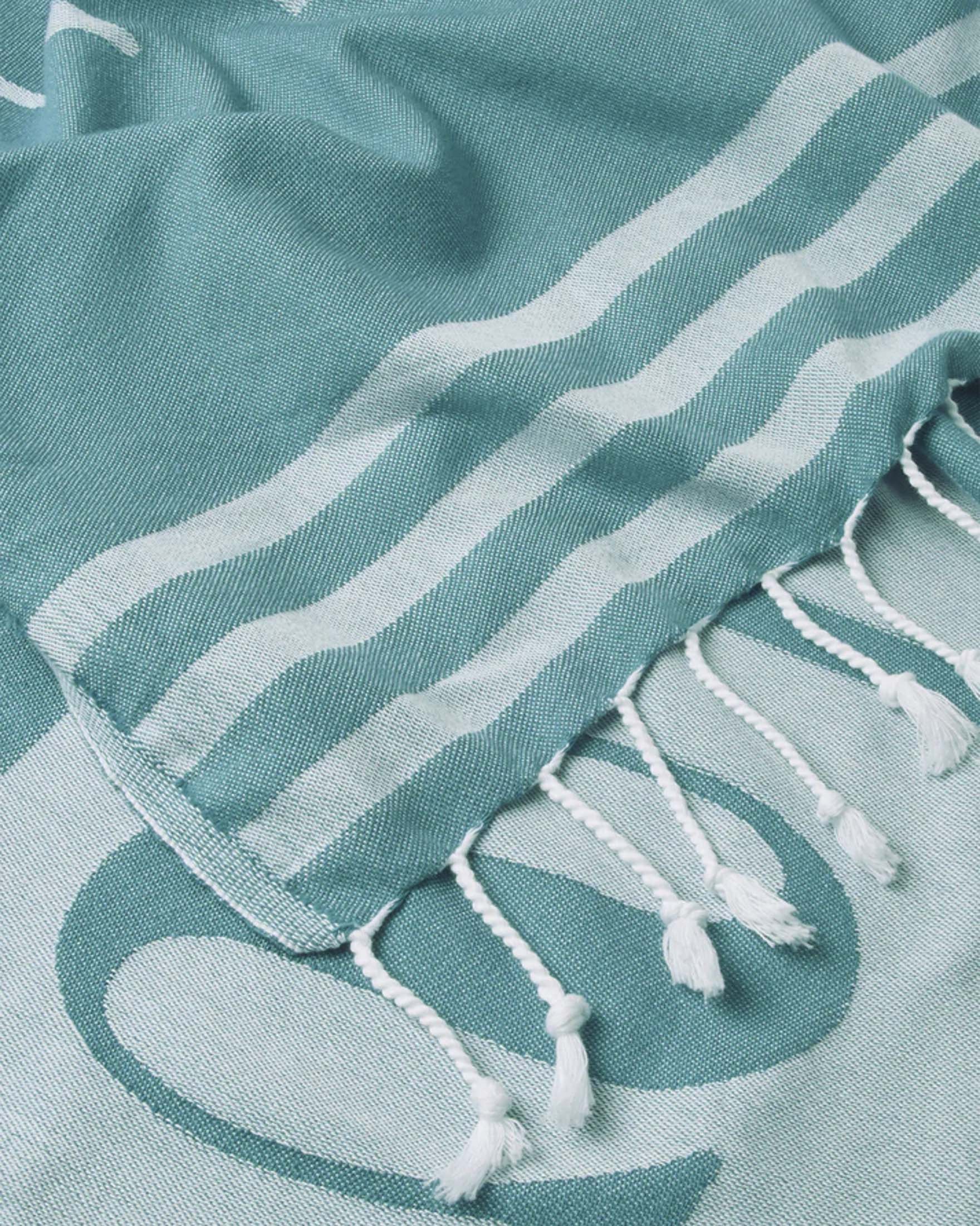Telo mare fouta Sundek ottanio in spugna leggera con logo jacquard image