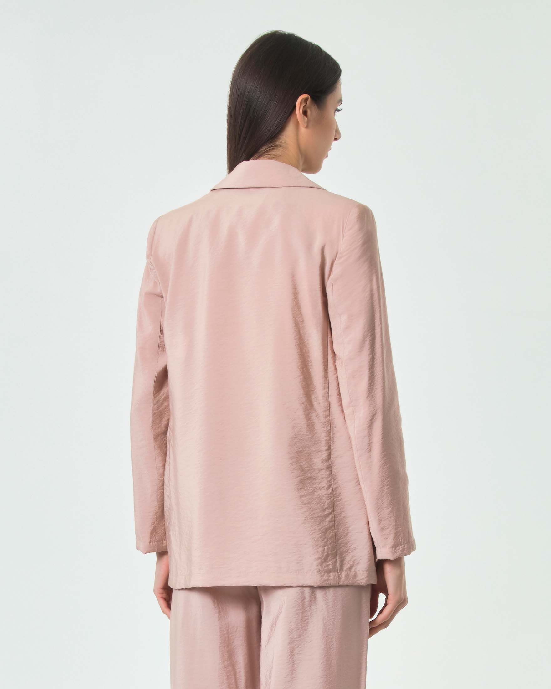 Blazer doppiopetto Marella Sport color cipria in misto viscosa fluida