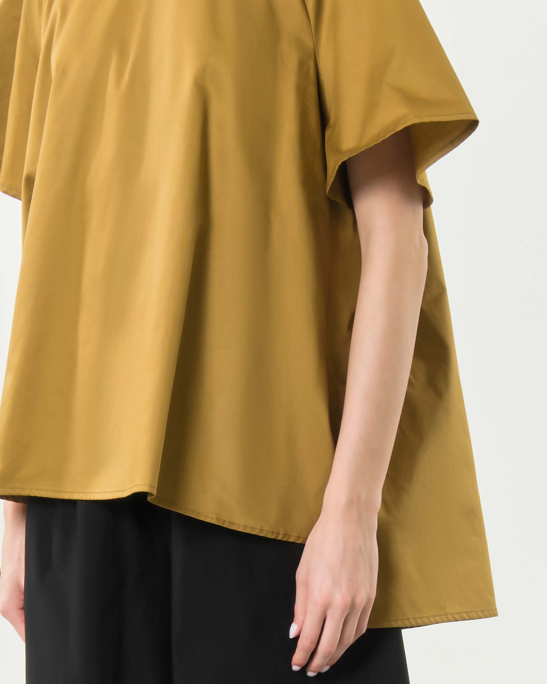T-shirt mezze maniche Milla blu in puro cotone con spacchetti laterali image