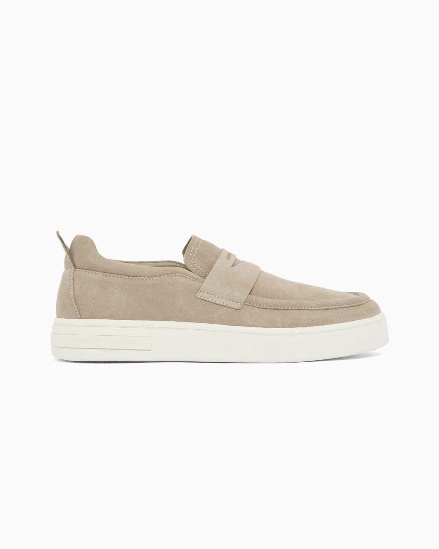 Mocassino Exchange beige chiaro in pelle scamosciata