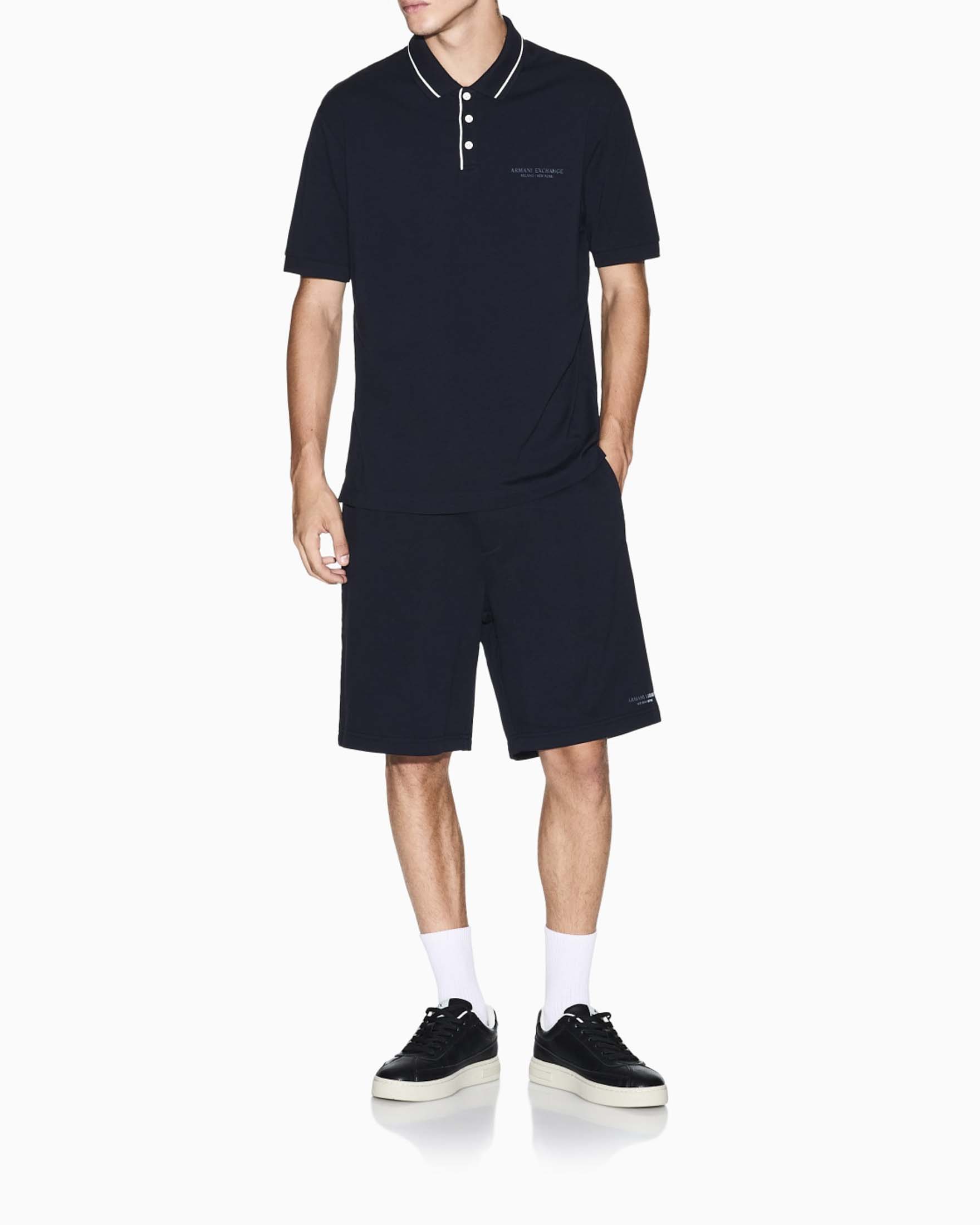 Bermuda blu Armani Exchange in felpa di cotone