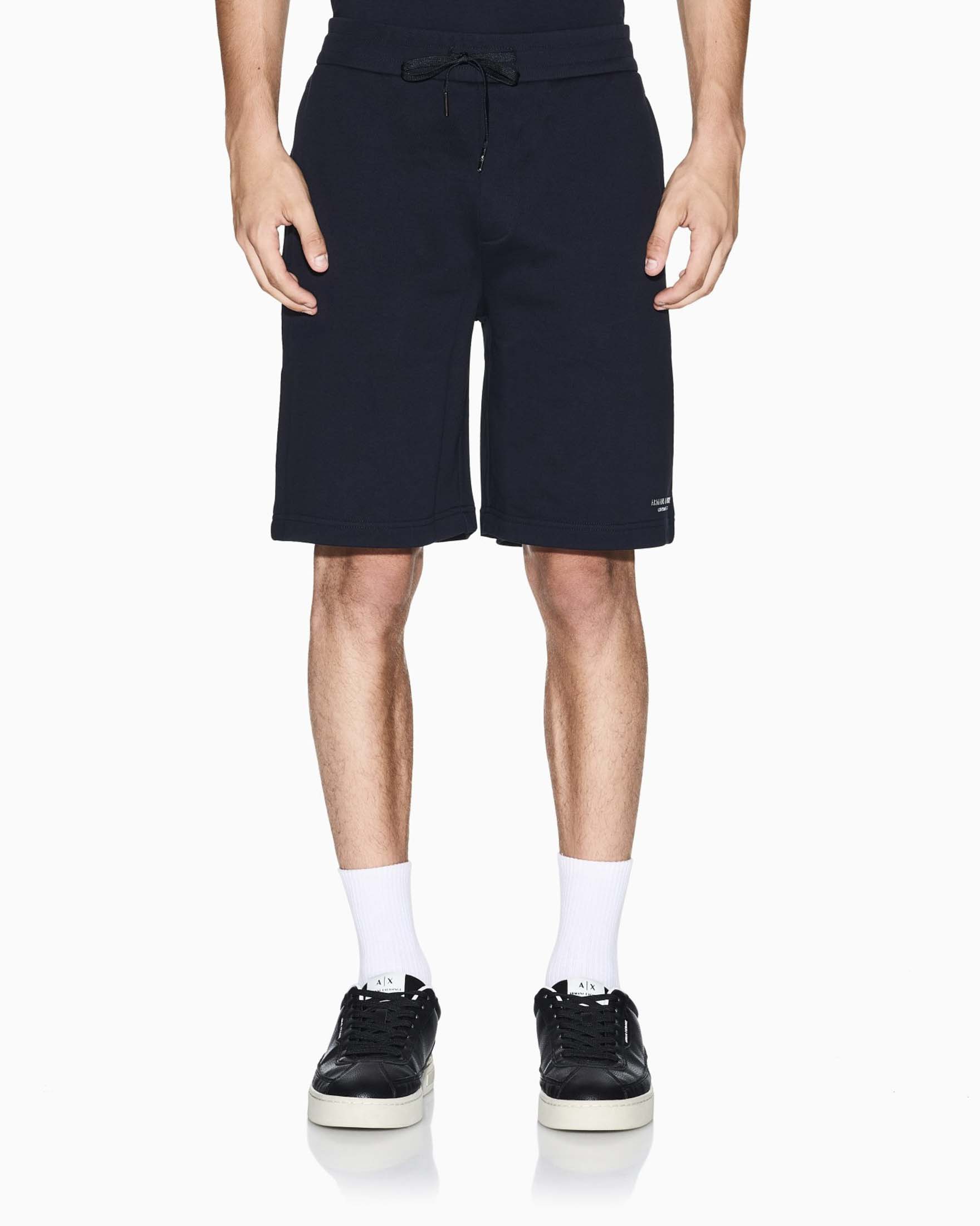Bermuda blu Armani Exchange in felpa di cotone image
