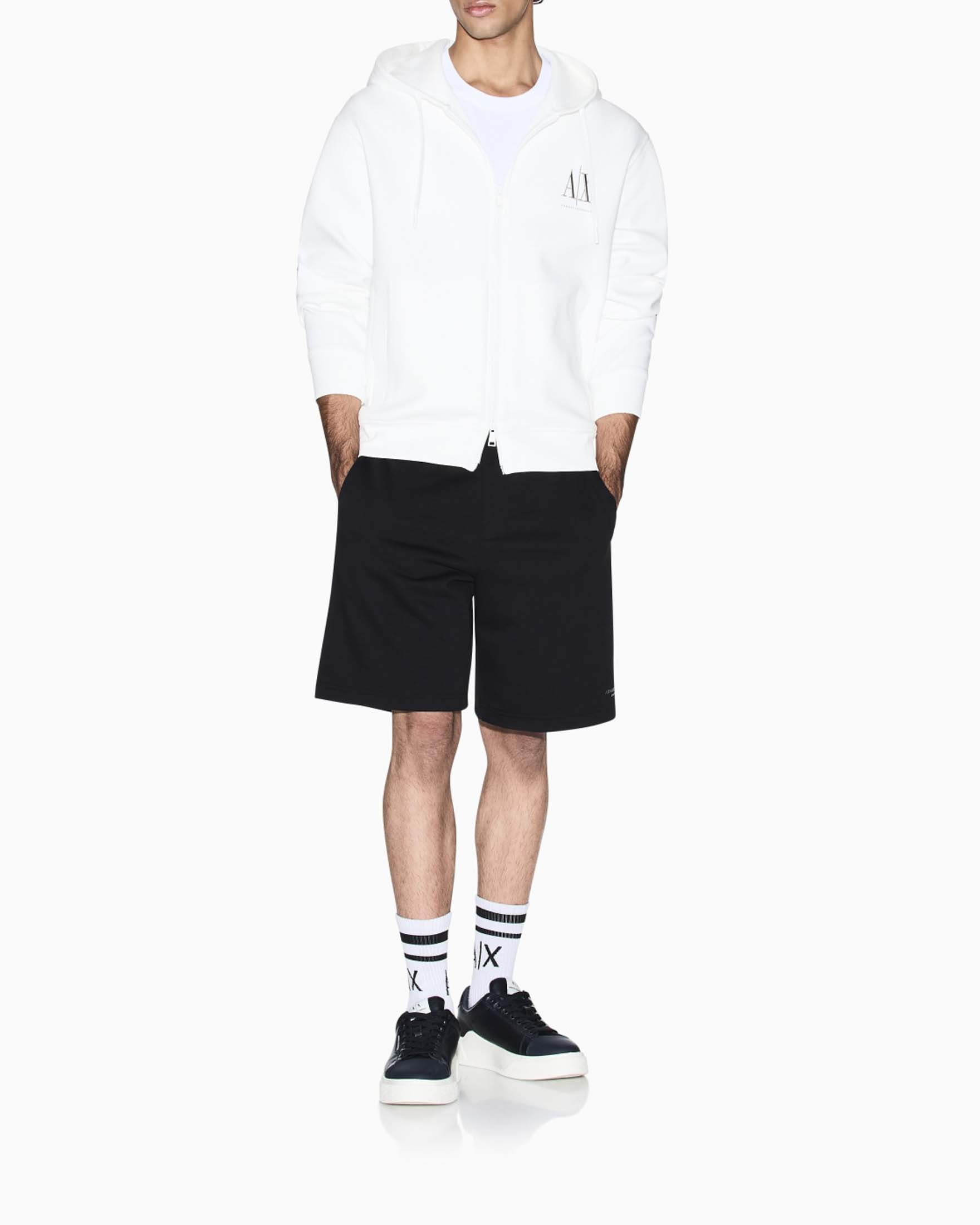 Bermuda nero Armani Exchange in felpa di cotone