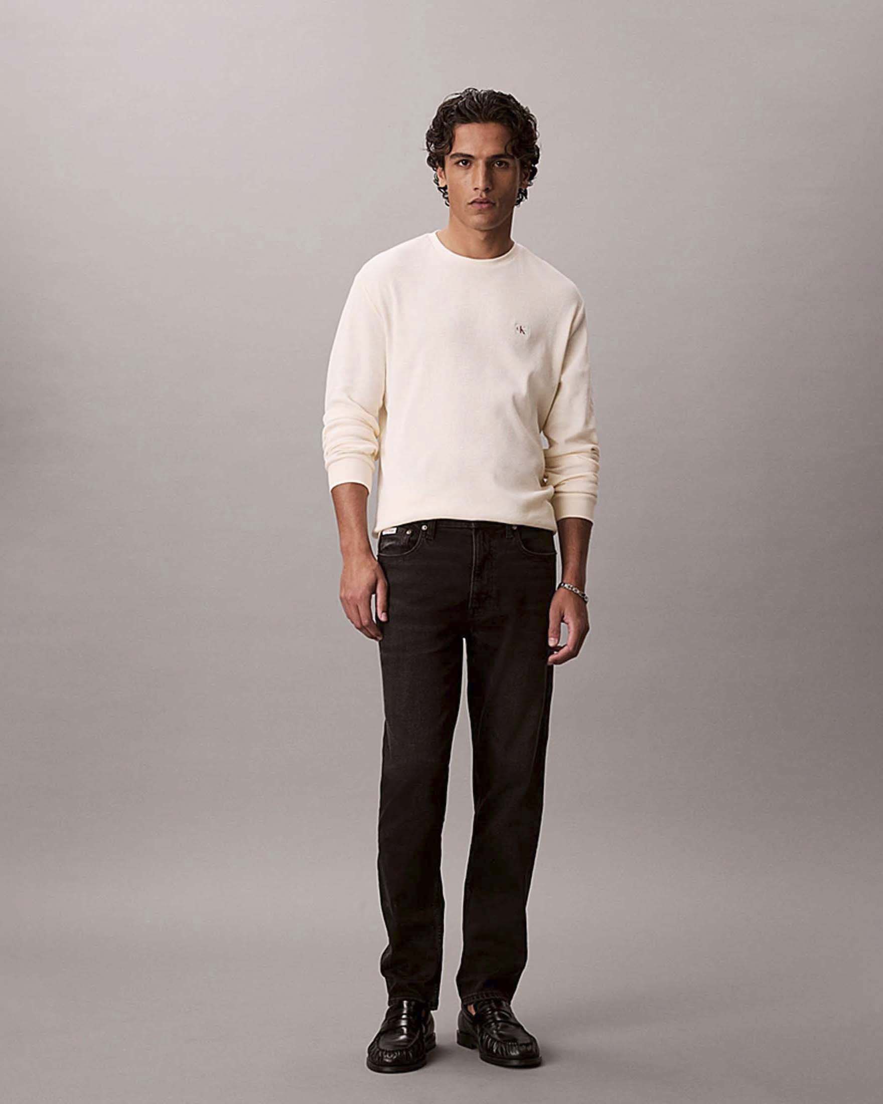 Jeans tapered Jeans neri lavaggio scuro in cotone elasticizzato