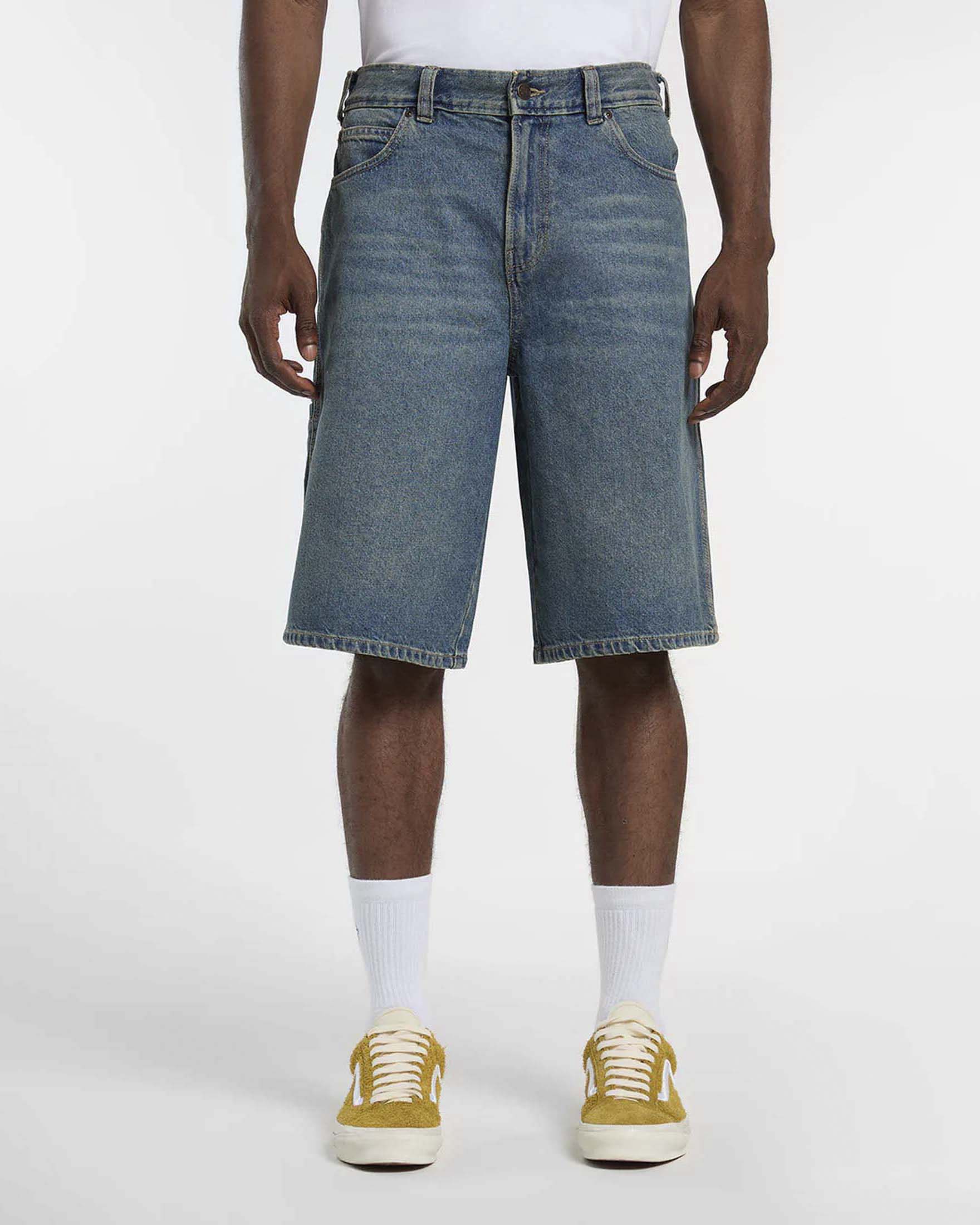 Bermuda Dickies in denim lavaggio medio di puro cotone