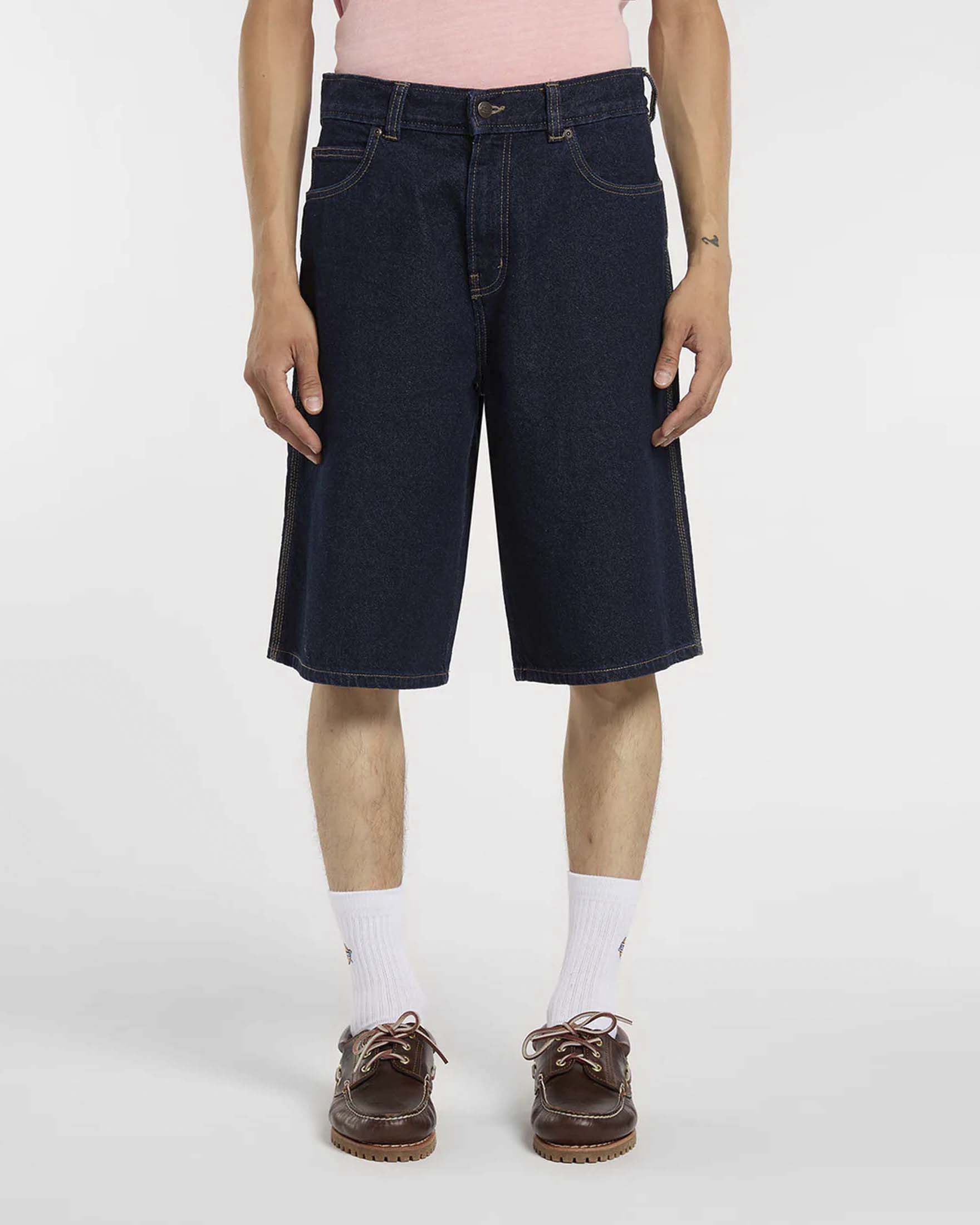 Bermuda in denim lavaggio scuro di puro cotone