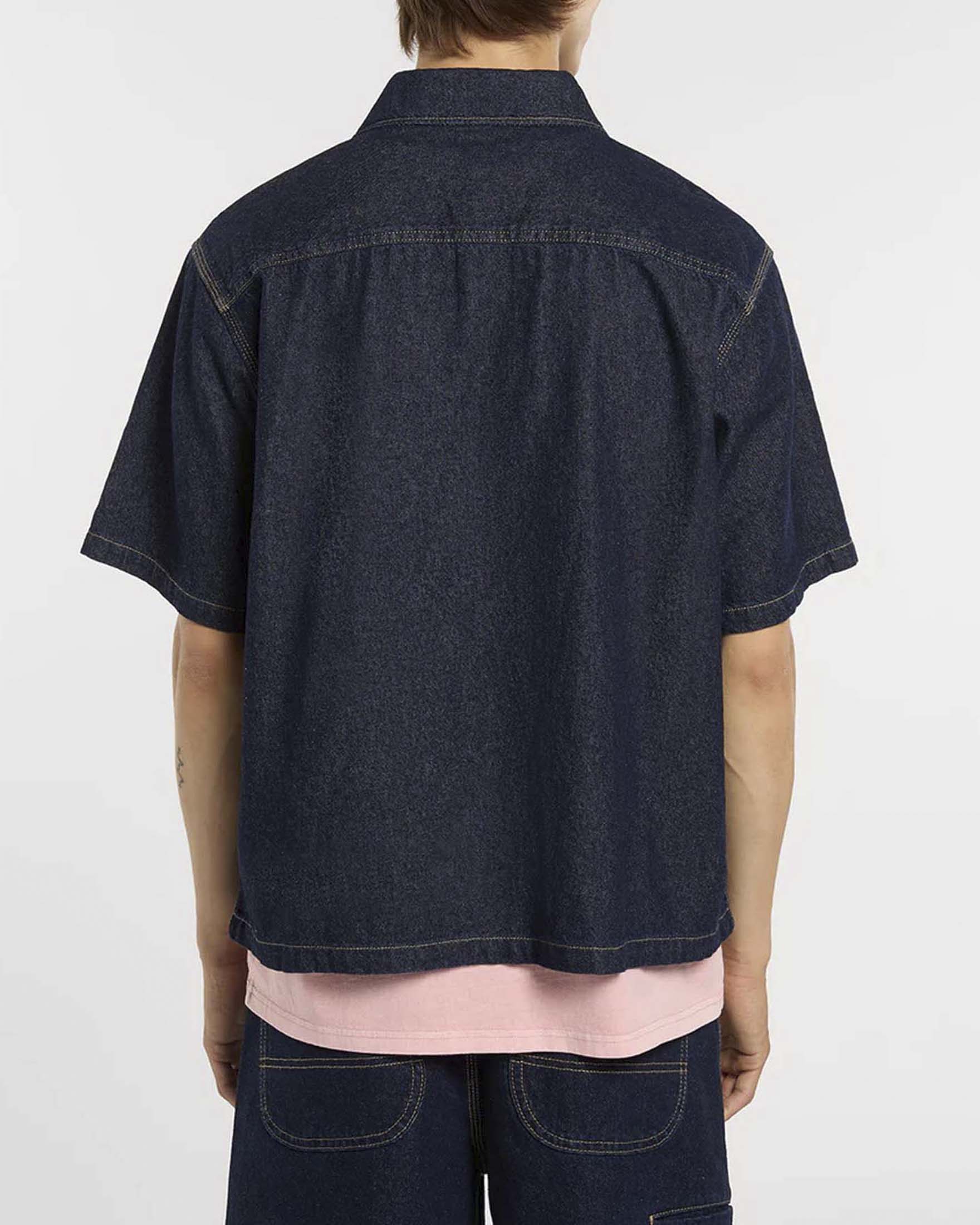 Camicia mezza manica Dickies in denim di puro cotone a lavaggio scuro image