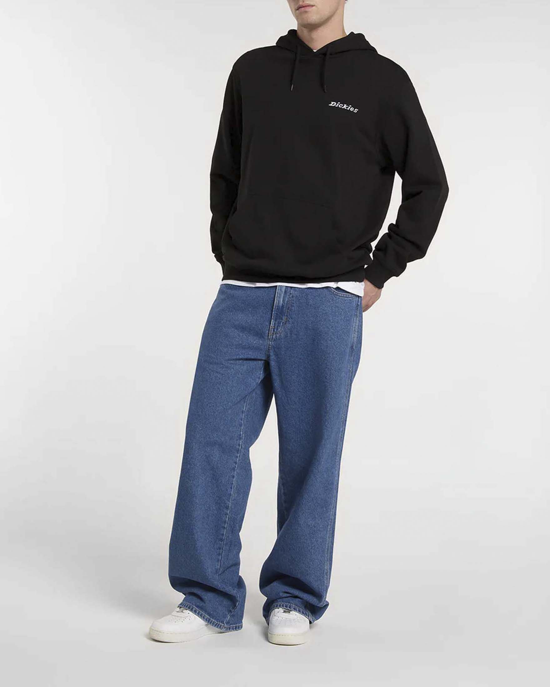 Felpa Dickies nera in cotone con cappuccio image