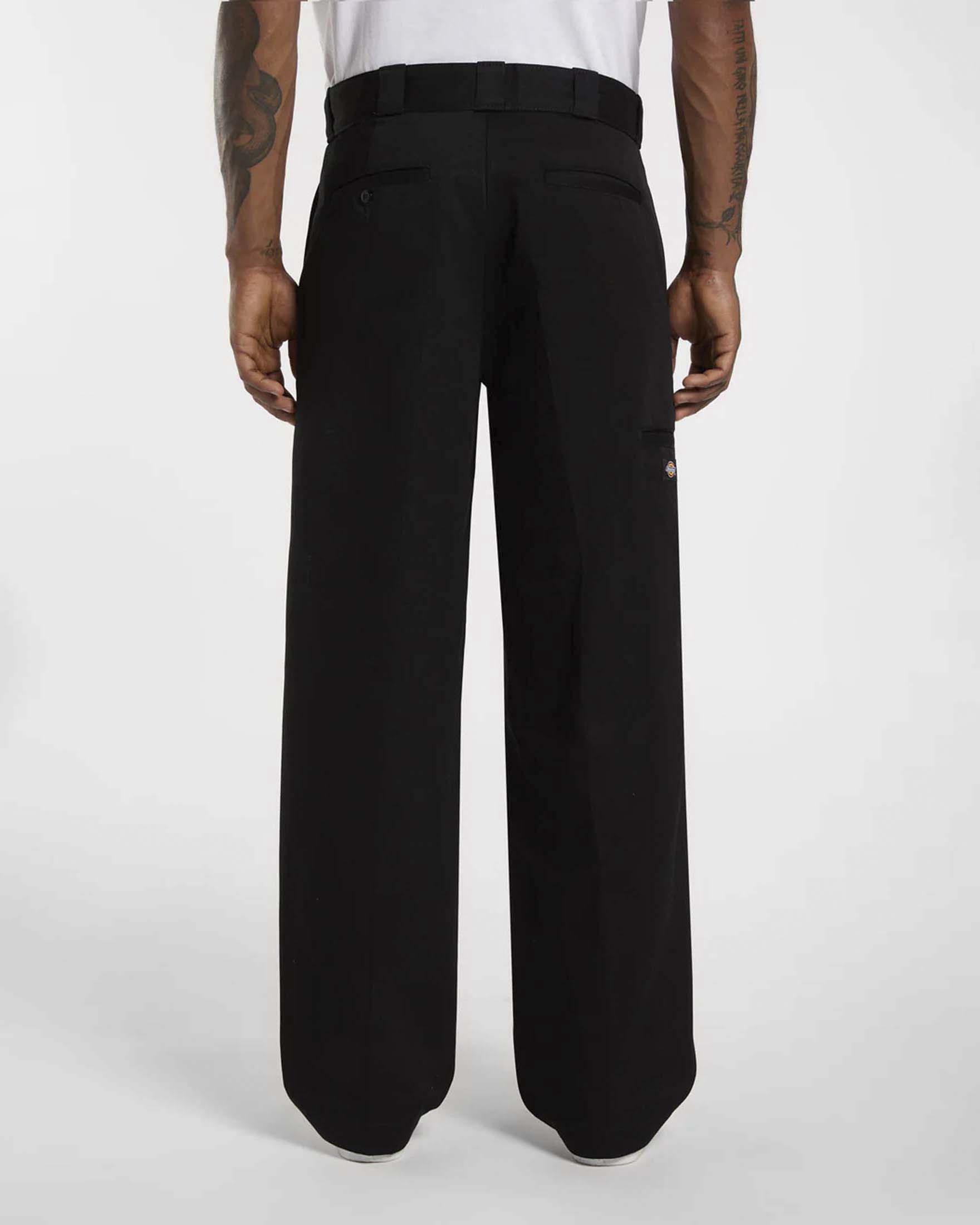 Pantaloni da lavoro neri in twill a vita alta e gamba dritta image