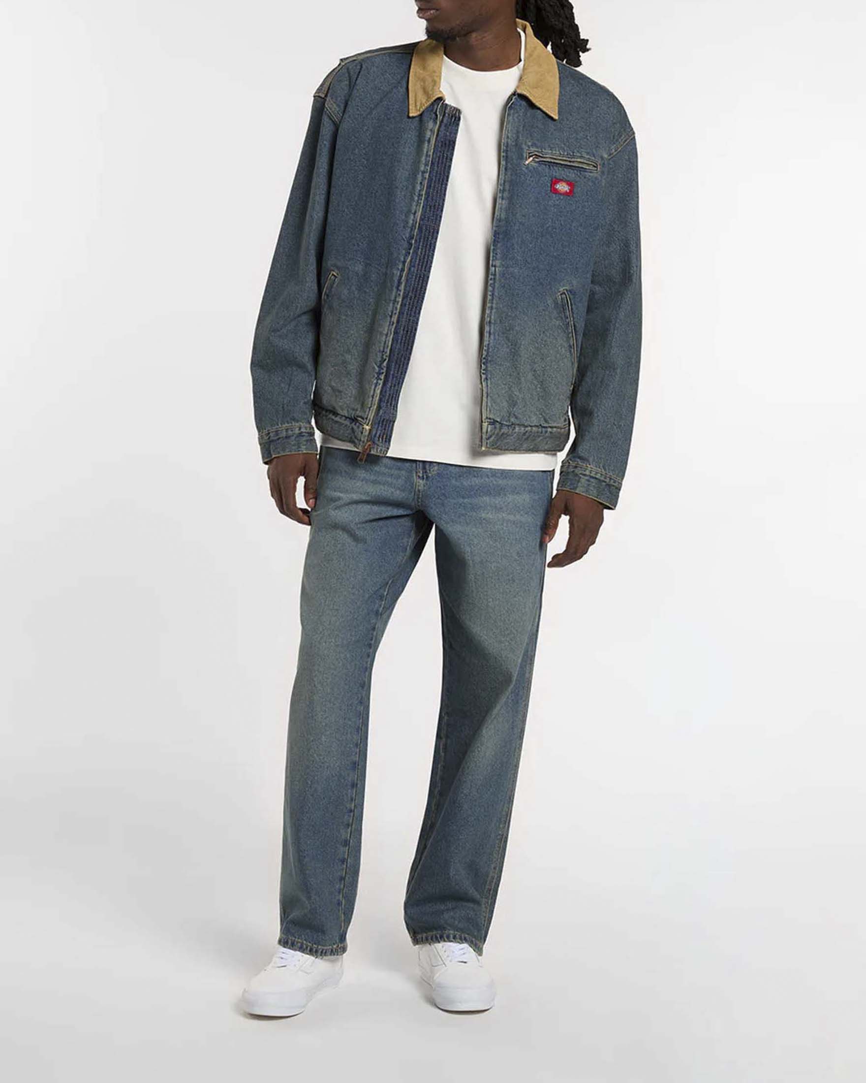Jeans Dickies da lavoro 958 baggy tapered lavaggio medio stone washed con baffature