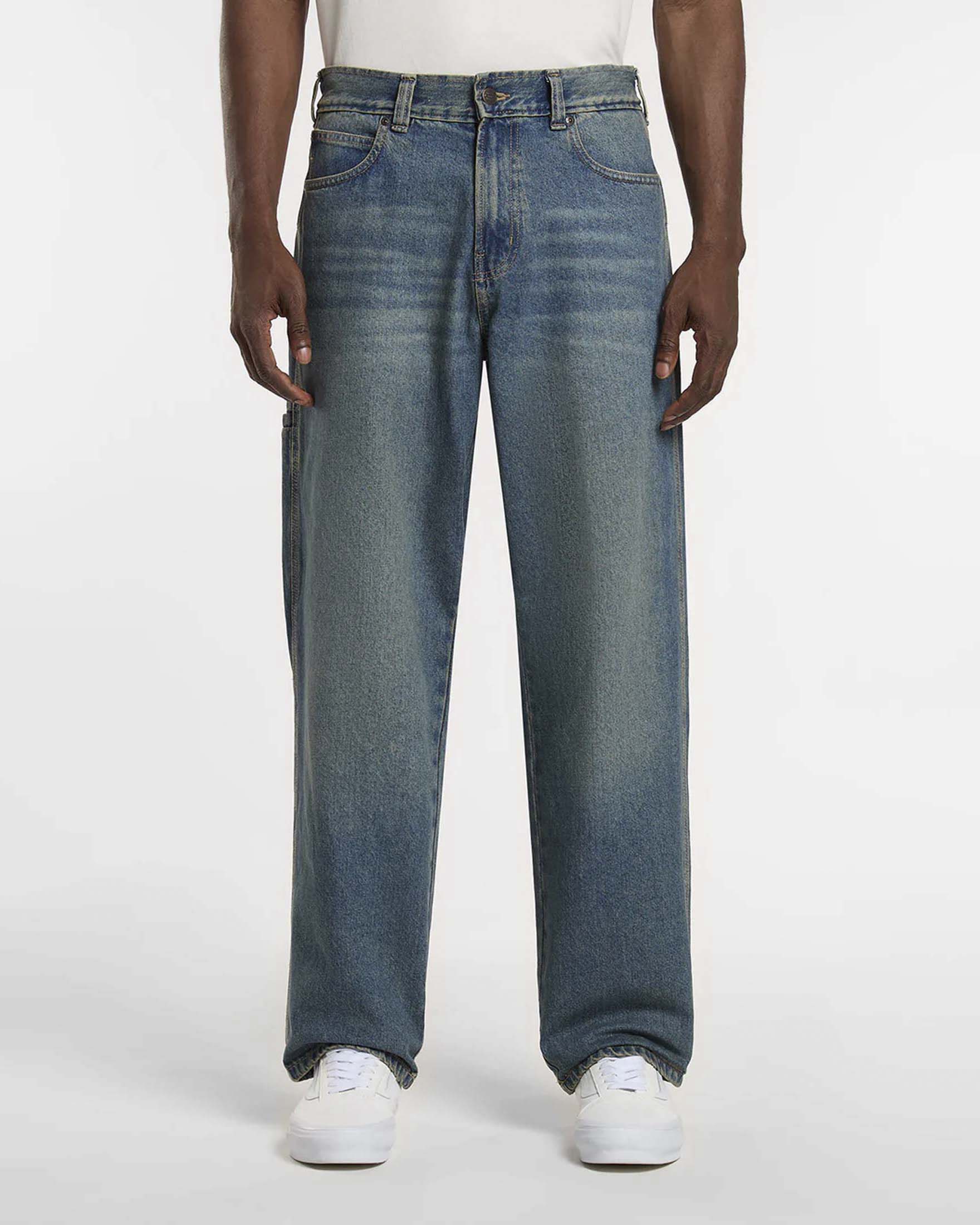 Jeans Dickies da lavoro 958 baggy tapered lavaggio medio stone washed con baffature image