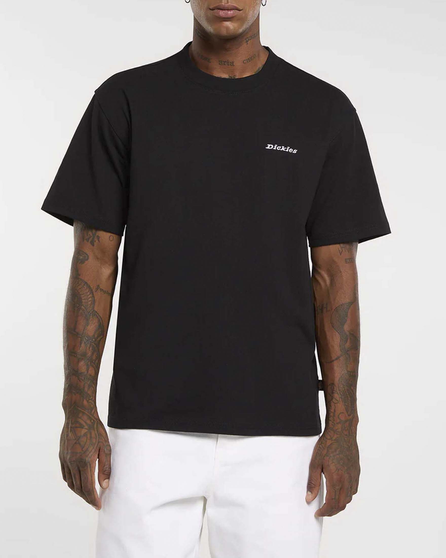 T-shirt mezza manica relaxed-fit nera in puro cotone