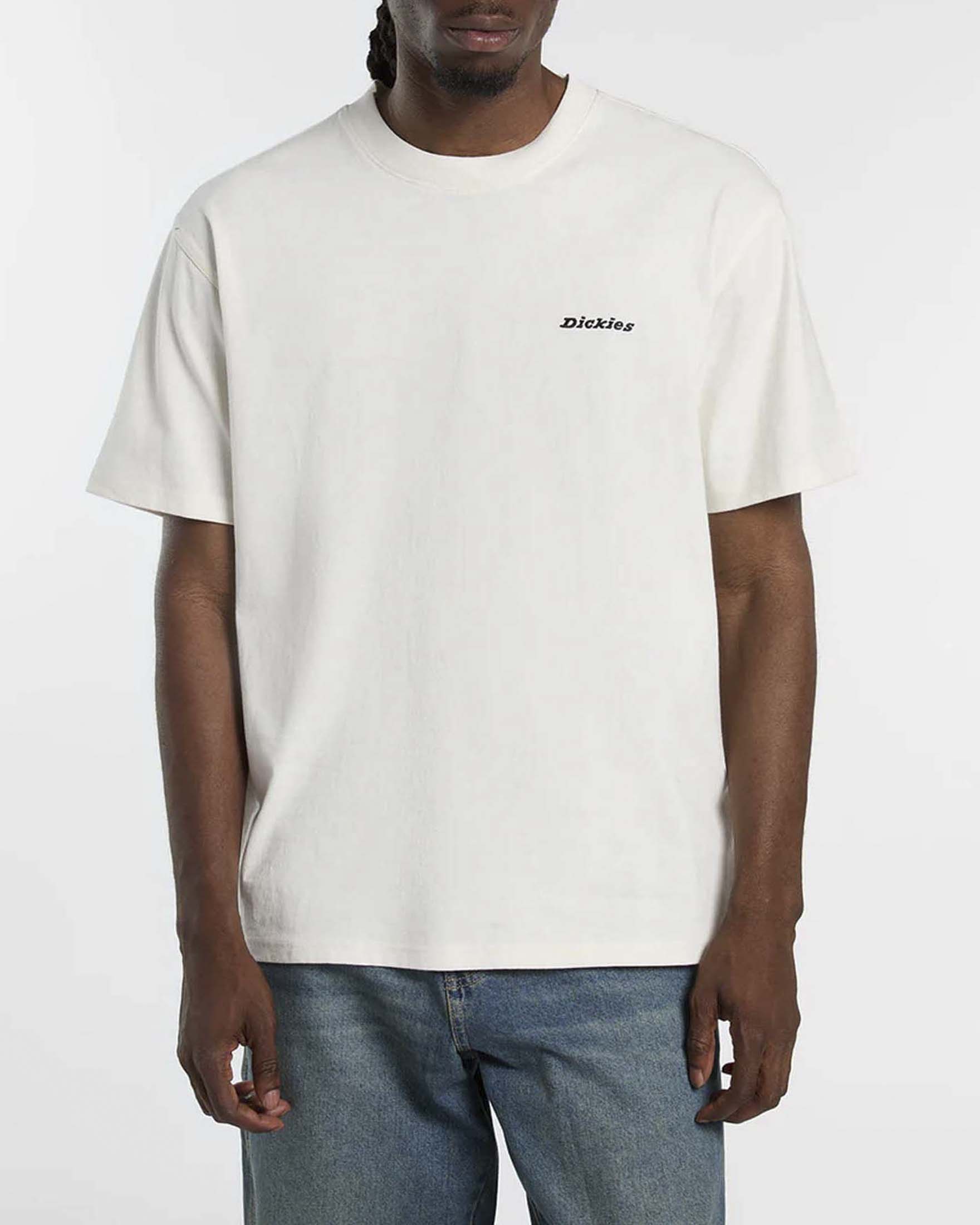 T-shirt mezza manica relaxed-fit Dickies panna in puro cotone
