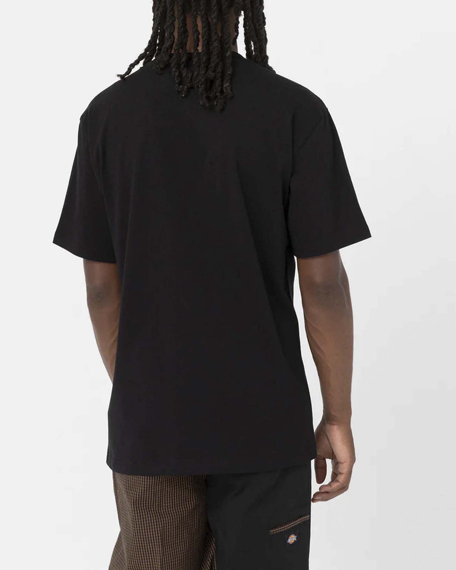 T-shirt mezza manica Dickies nera in jersey di cotone con taschino al petto image